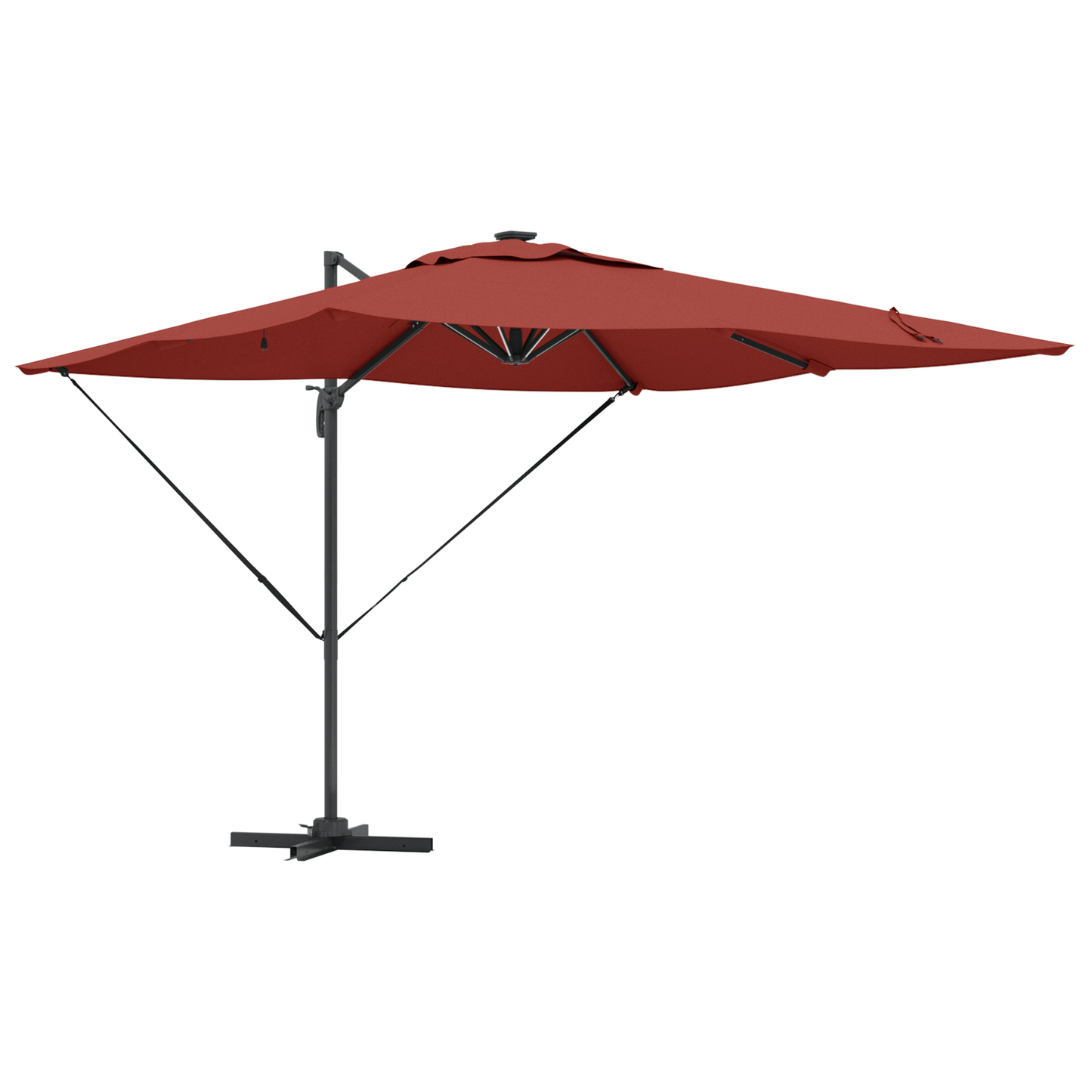 Parasoll Terrakotta 286 x 284 x 270 cm Aluminium og polyester