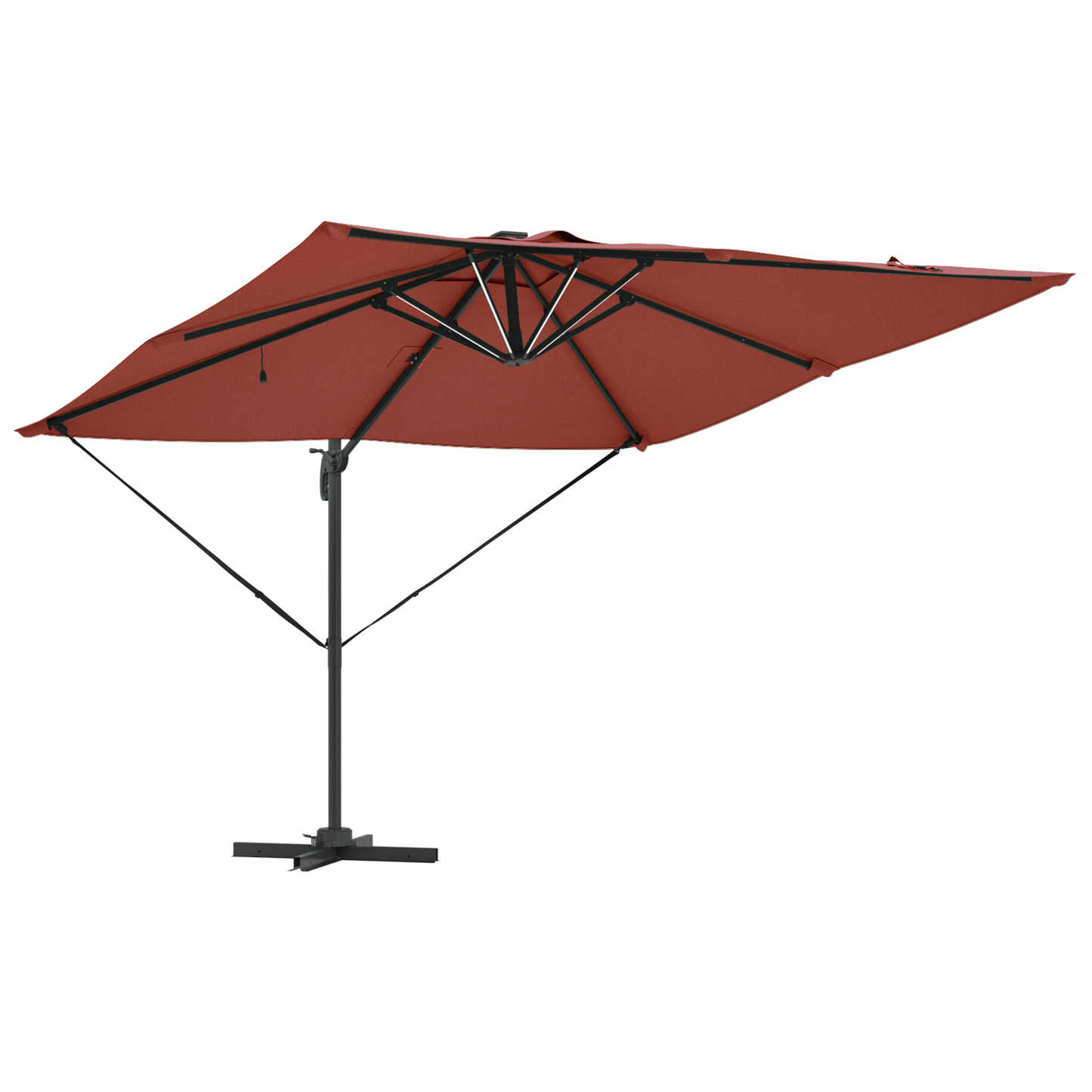 Parasoll Terrakotta 286 x 284 x 270 cm Aluminium og polyester