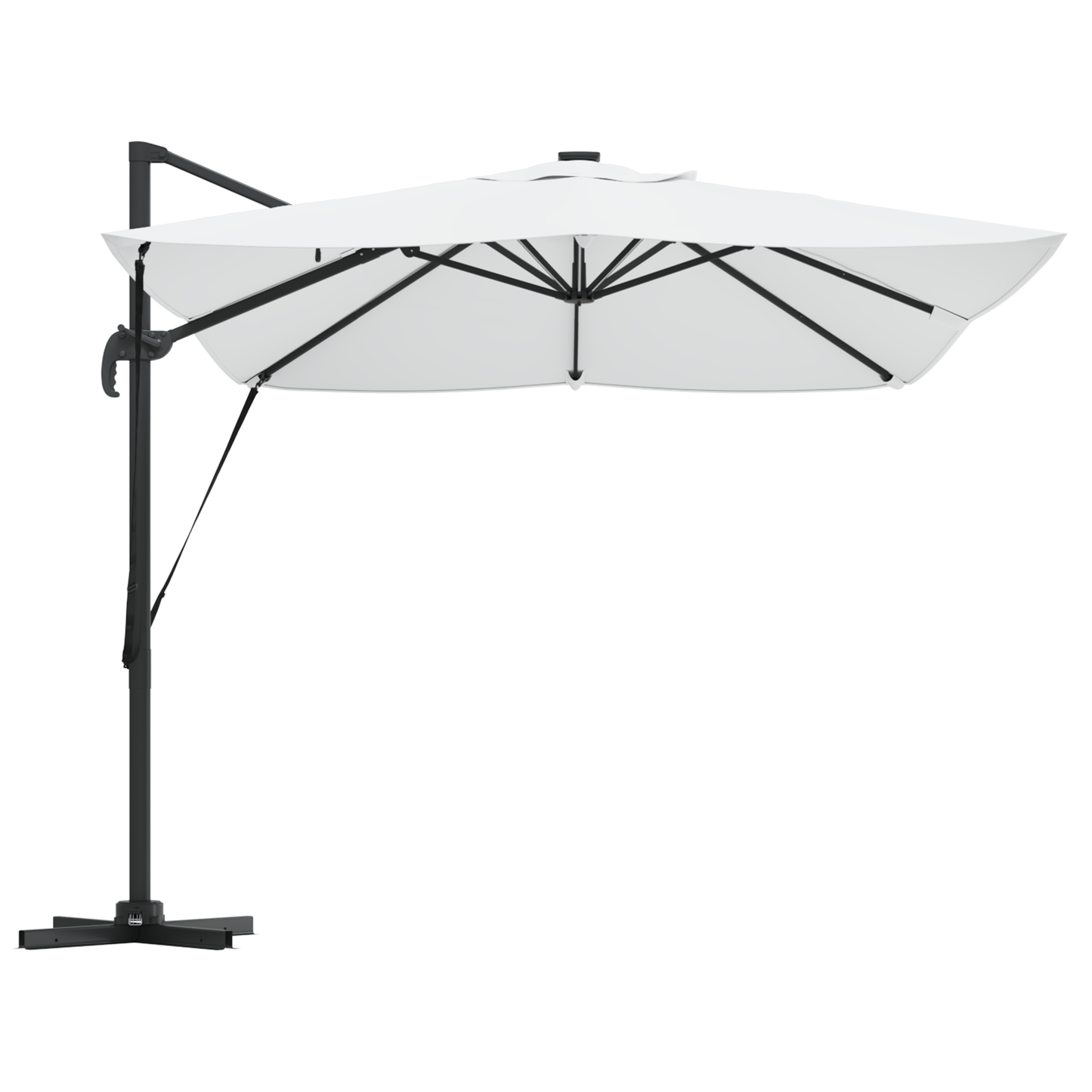 Parasoll med lås sand 352 x 251 x 265 cm Polyester og aluminium