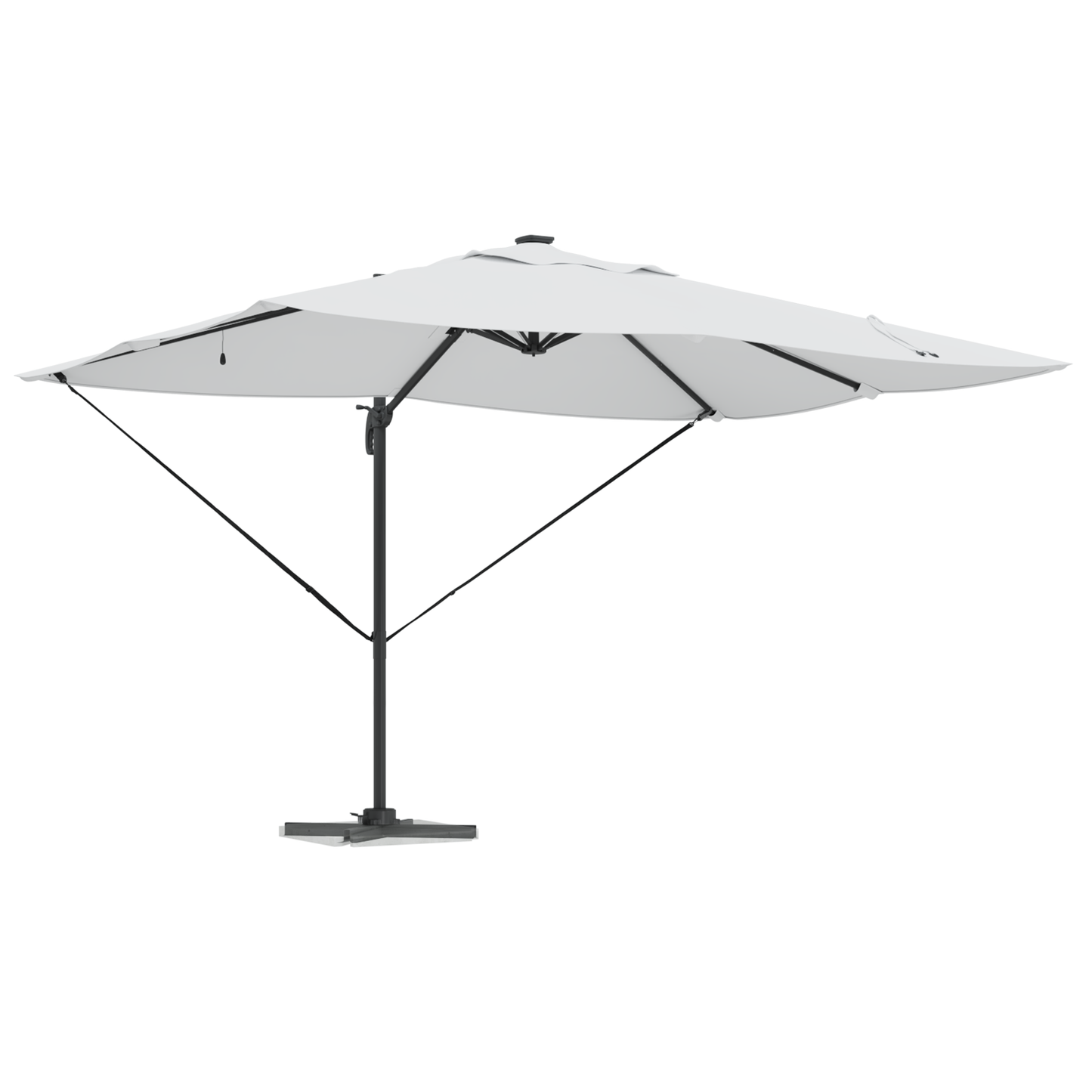 Parasoll med lås sand 352 x 251 x 265 cm Polyester og aluminium