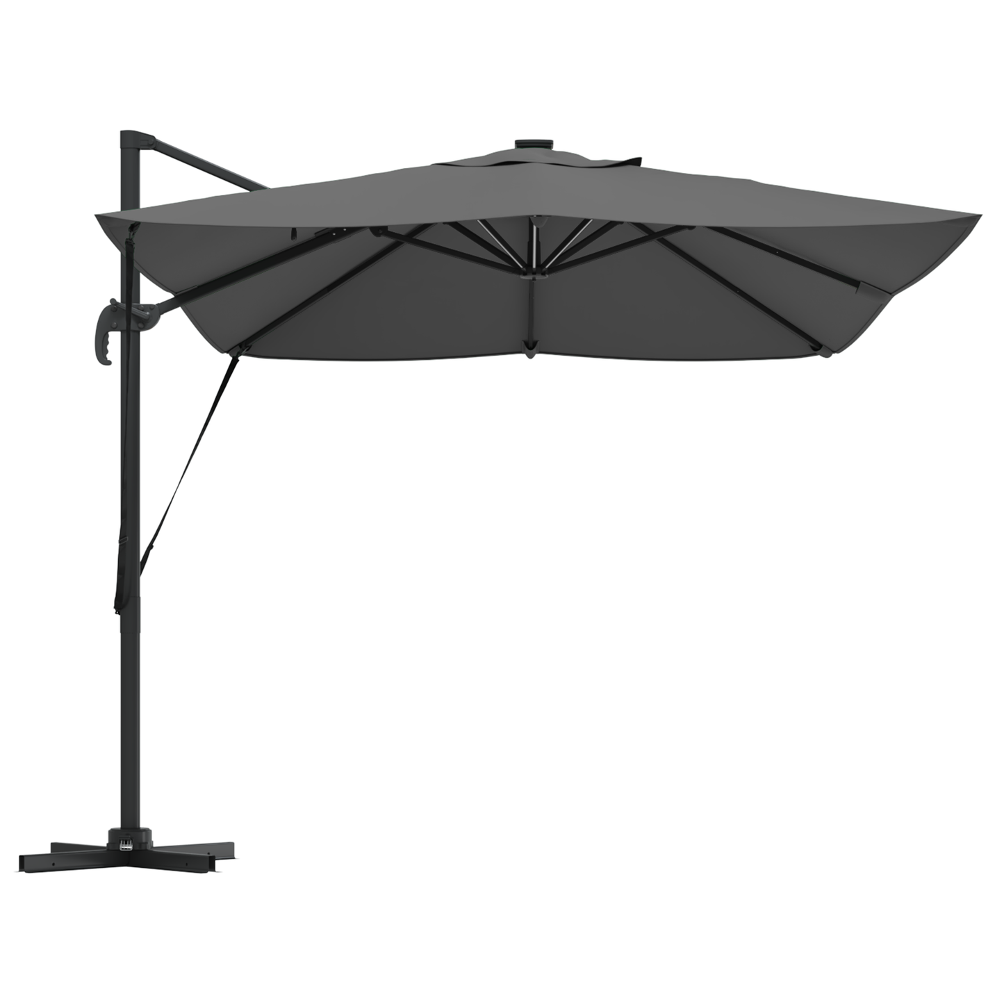 Parasoll Antrasitt 352 x 251 x 265 cm Polyester og aluminium