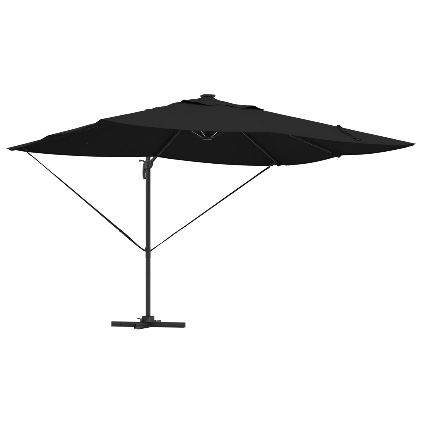 Parasoll Svart 352 x 251 x 265 cm Polyester og aluminium
