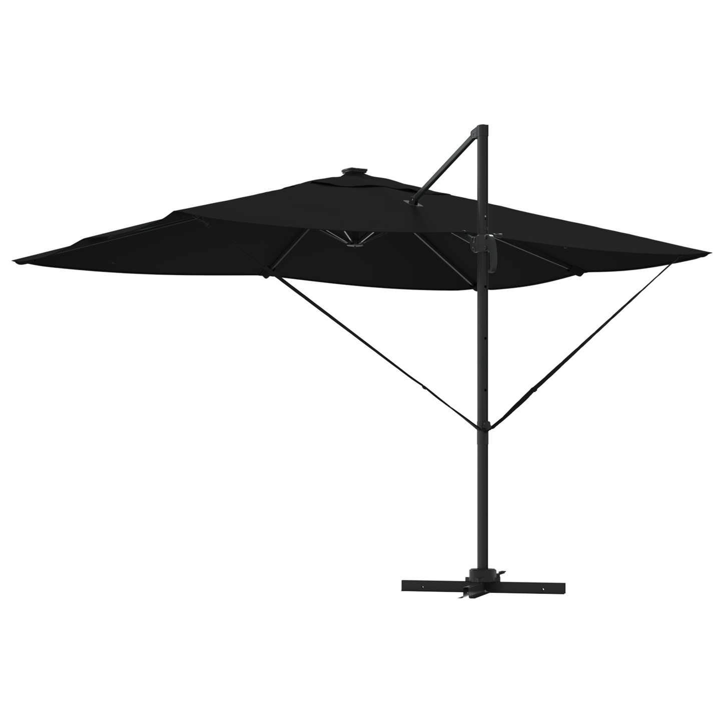 Parasoll Svart 352 x 251 x 265 cm Polyester og aluminium