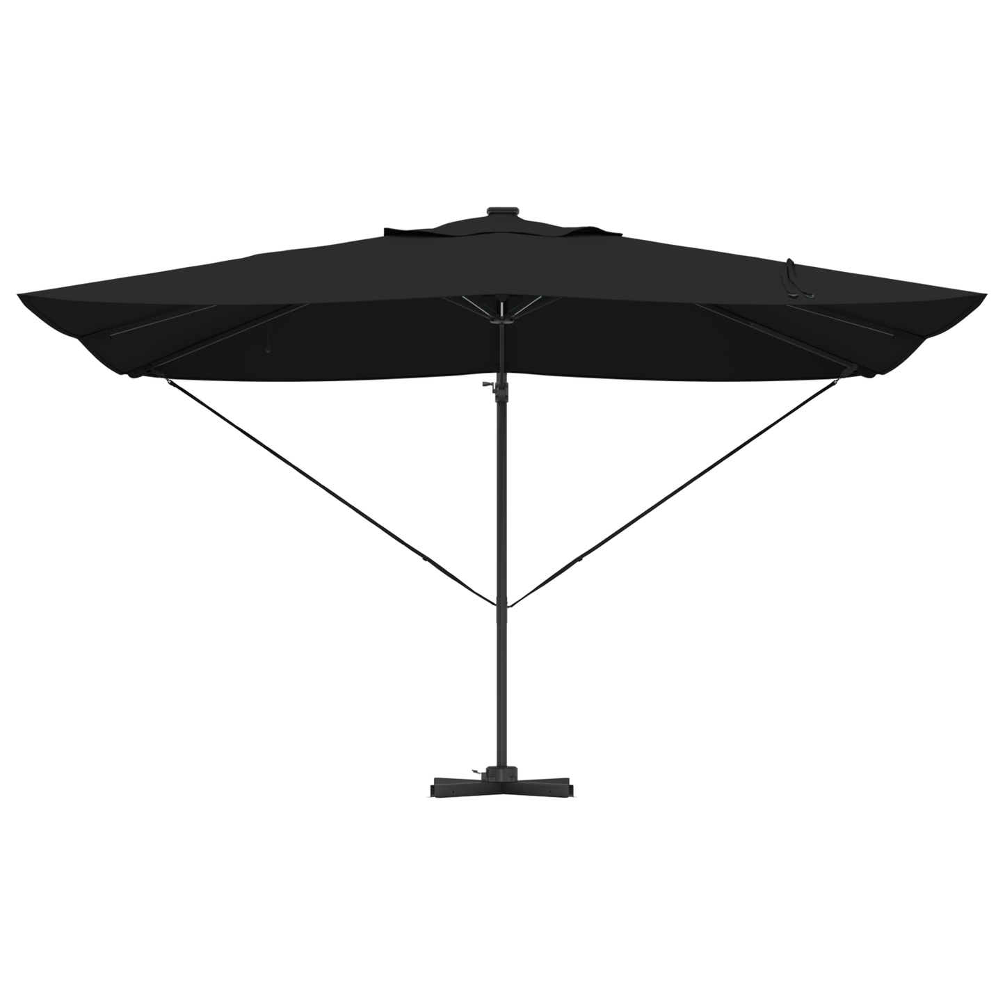 Parasoll Svart 352 x 251 x 265 cm Polyester og aluminium