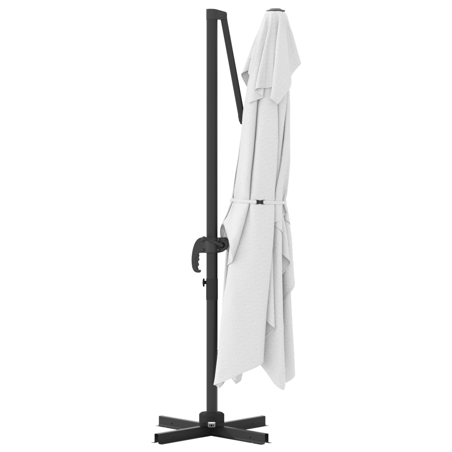 Parasoll sand 351 x 250 x 260 cm Polyester og aluminium