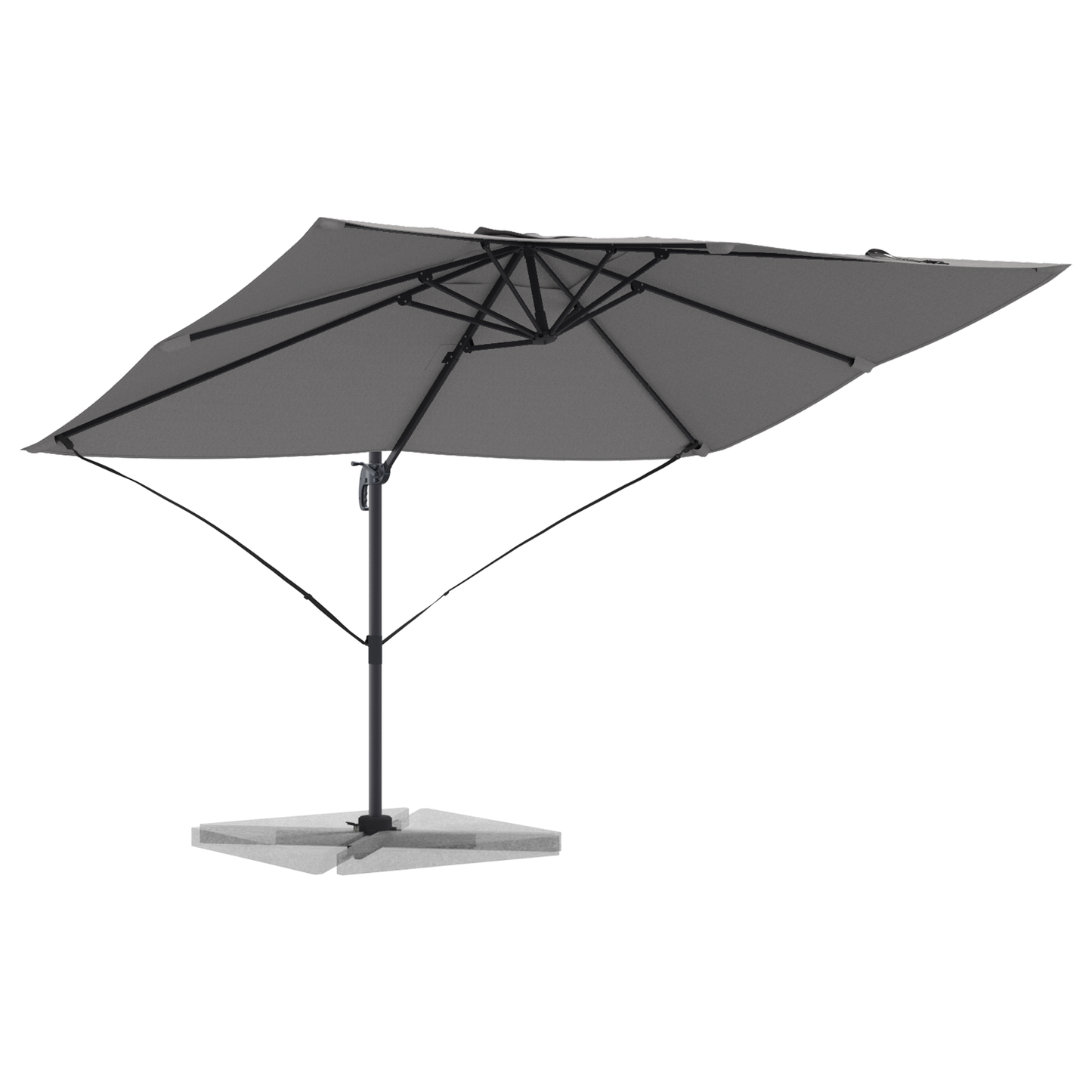 Parasoll Antrasitt 351 x 250 x 260 cm Polyester og aluminium