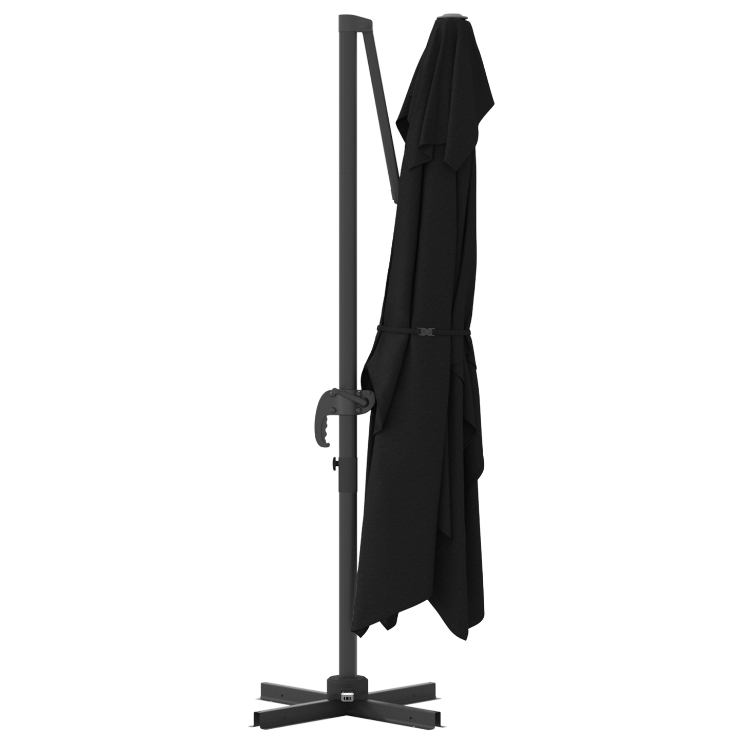 Parasoll Svart 351 x 250 x 260 cm Polyester og aluminium
