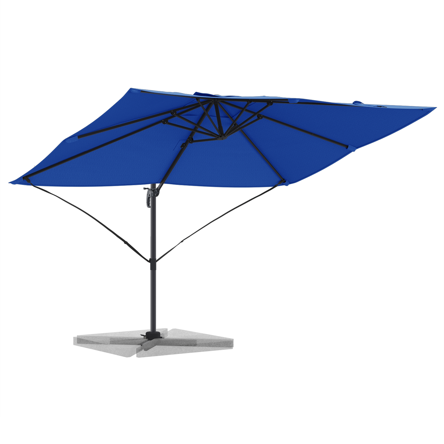 Parasoll 351 x 250 x 260 cm Polyester og aluminium Azurblå