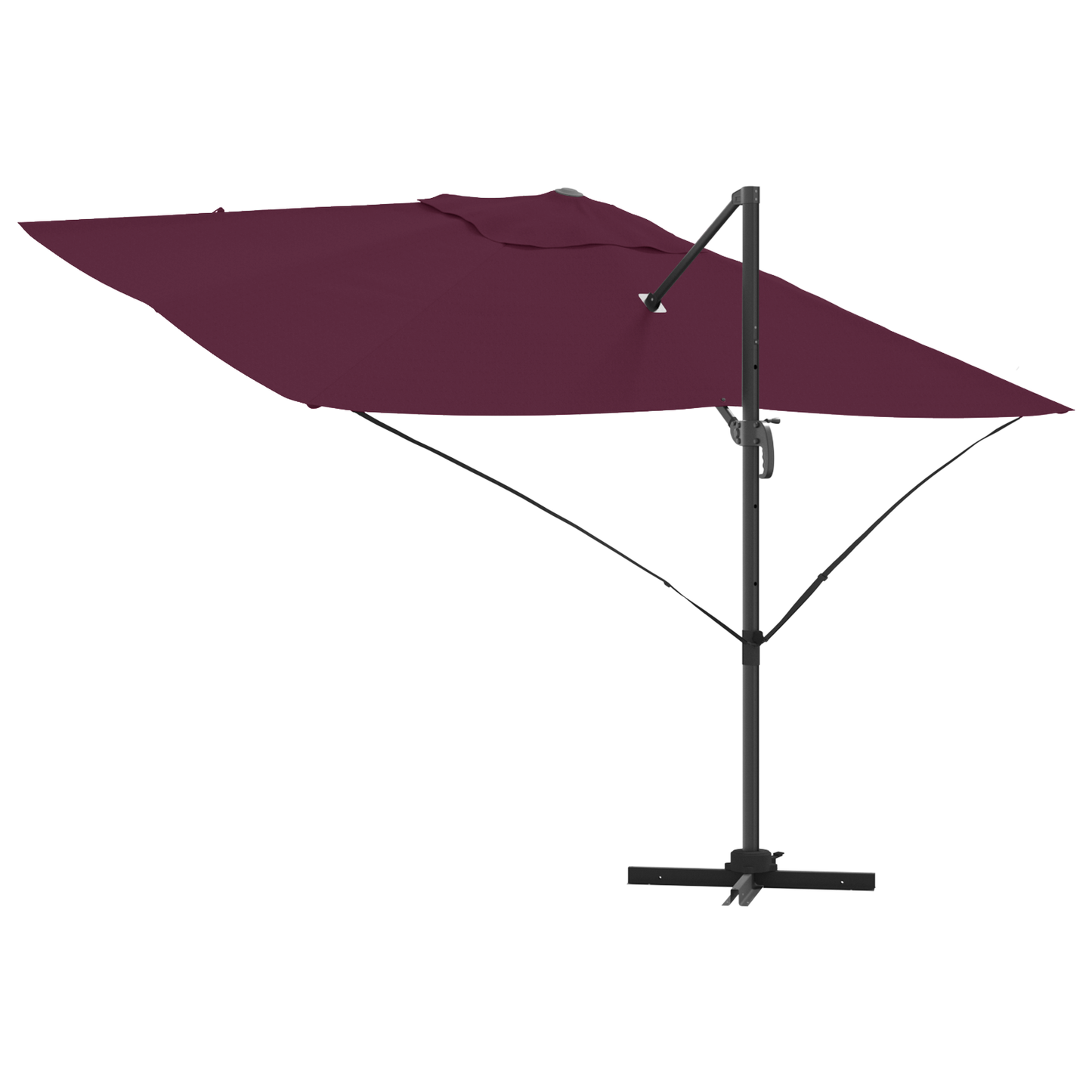 Parasoll Bordeaux Rød 351 x 250 x 260 cm Polyester og aluminium