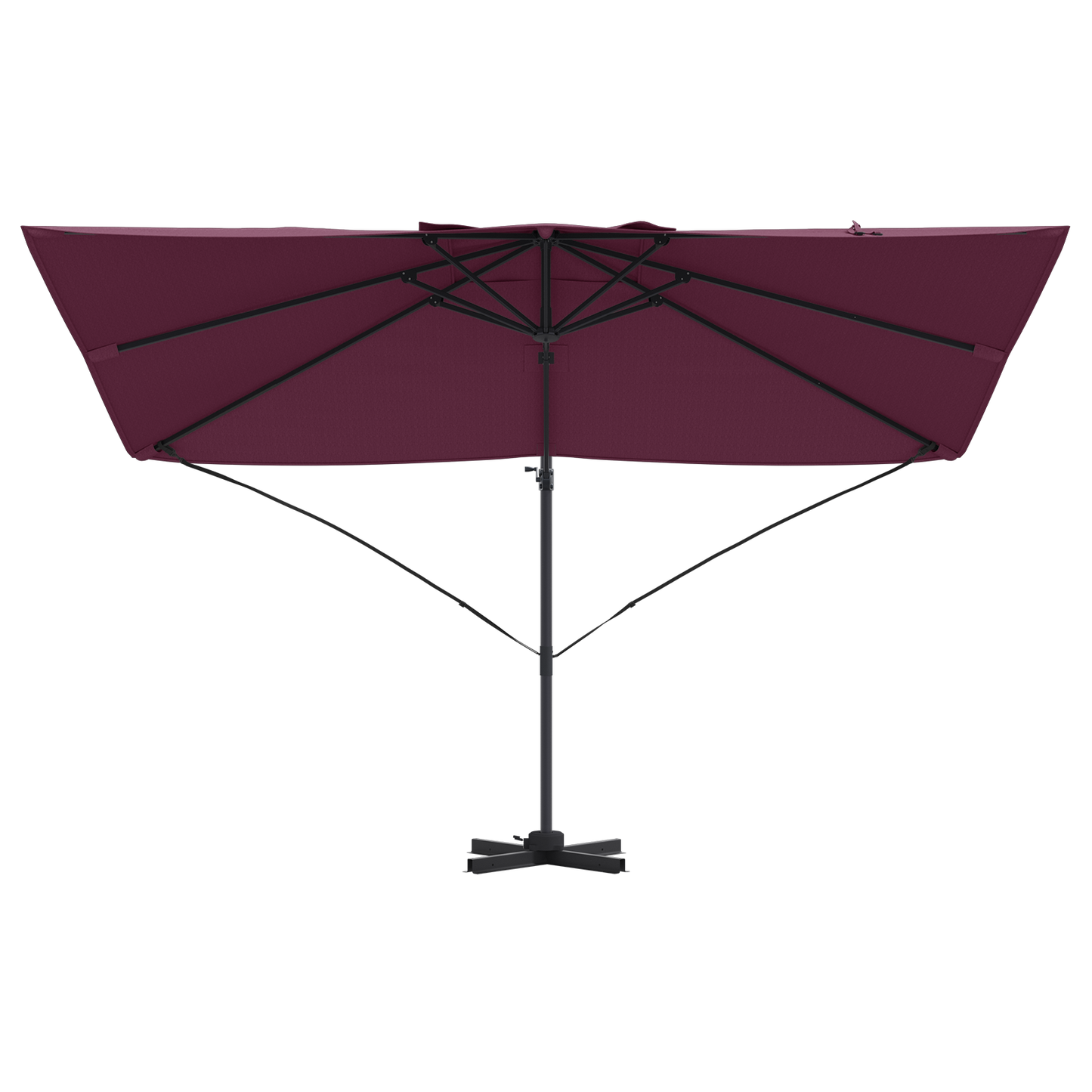 Parasoll Bordeaux Rød 351 x 250 x 260 cm Polyester og aluminium