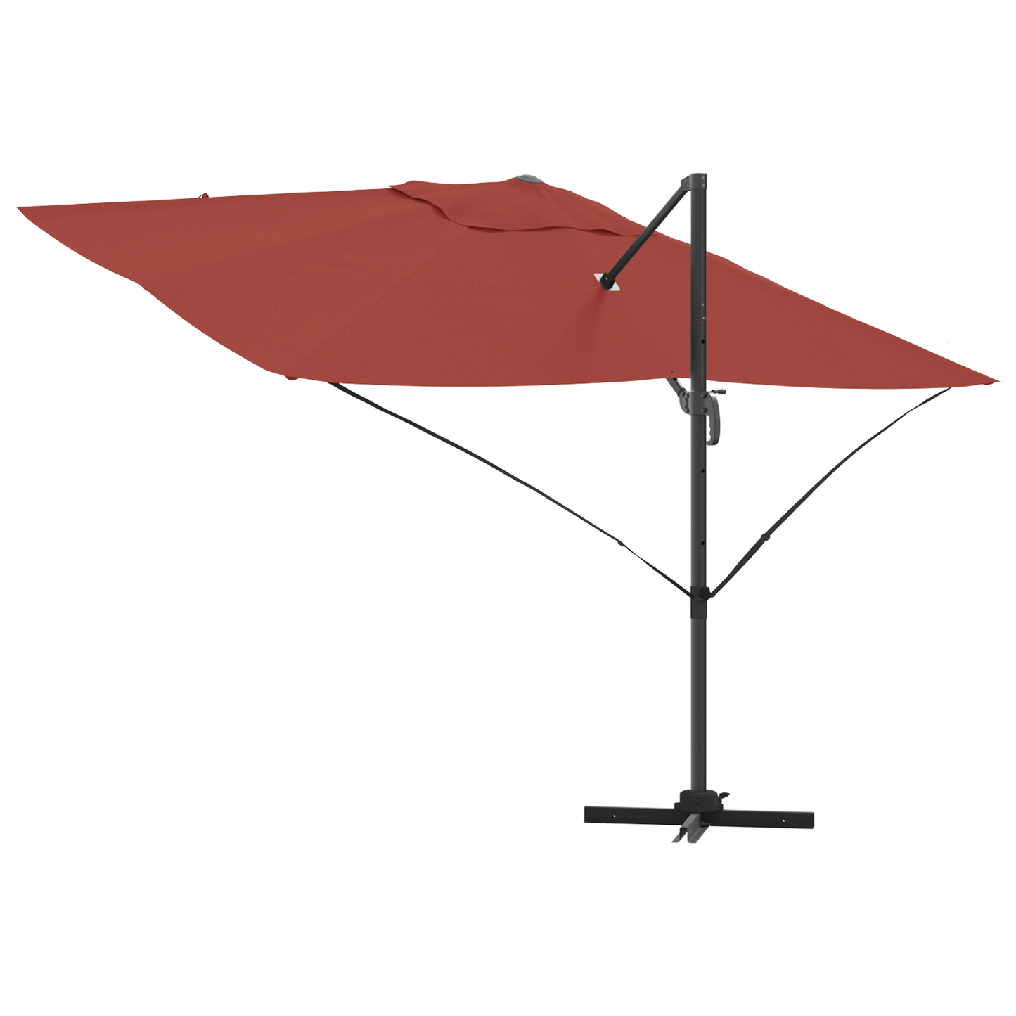 Parasoll Terrakotta 351 x 250 x 260 cm Polyester og aluminium