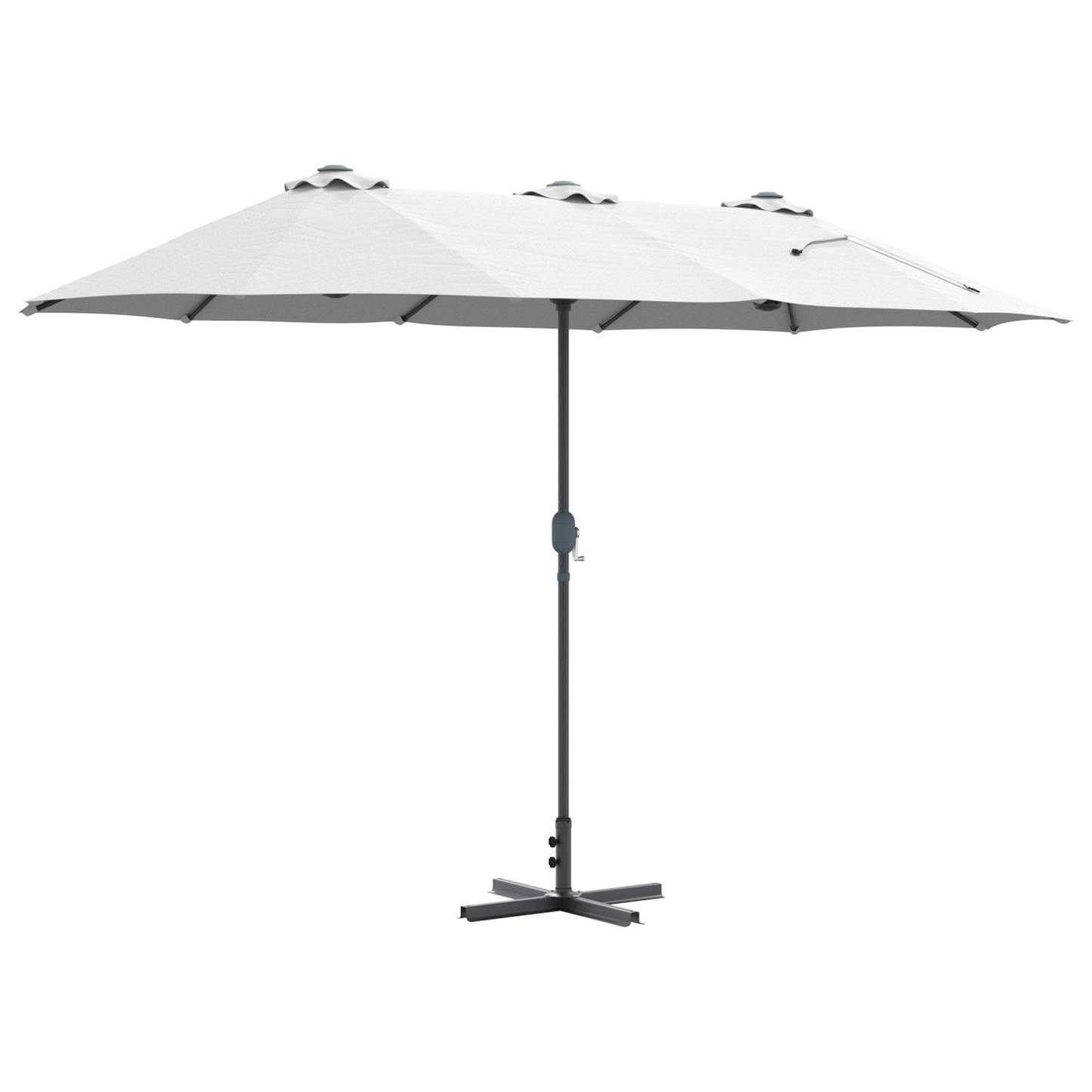 Hageparasol sand 370 x 197 x 239 cm Polyester og aluminium