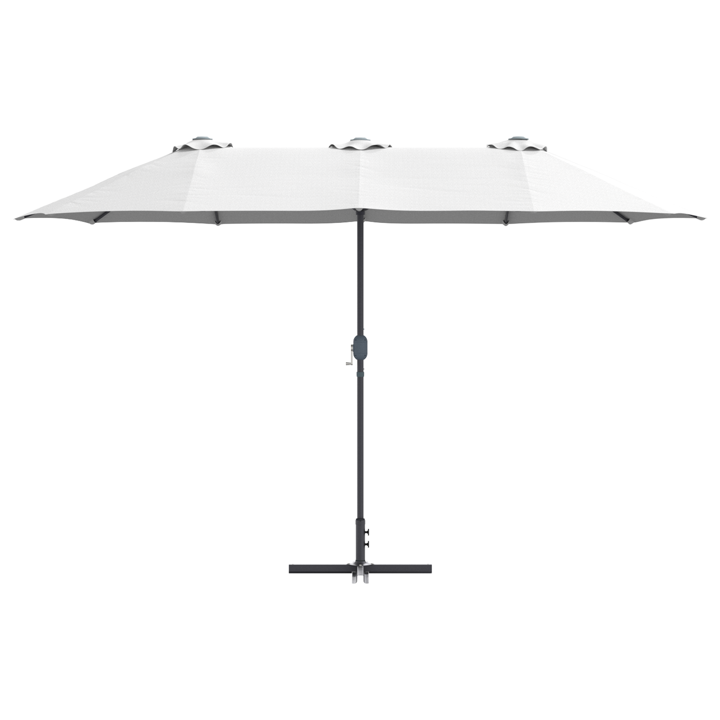 Hageparasol sand 370 x 197 x 239 cm Polyester og aluminium