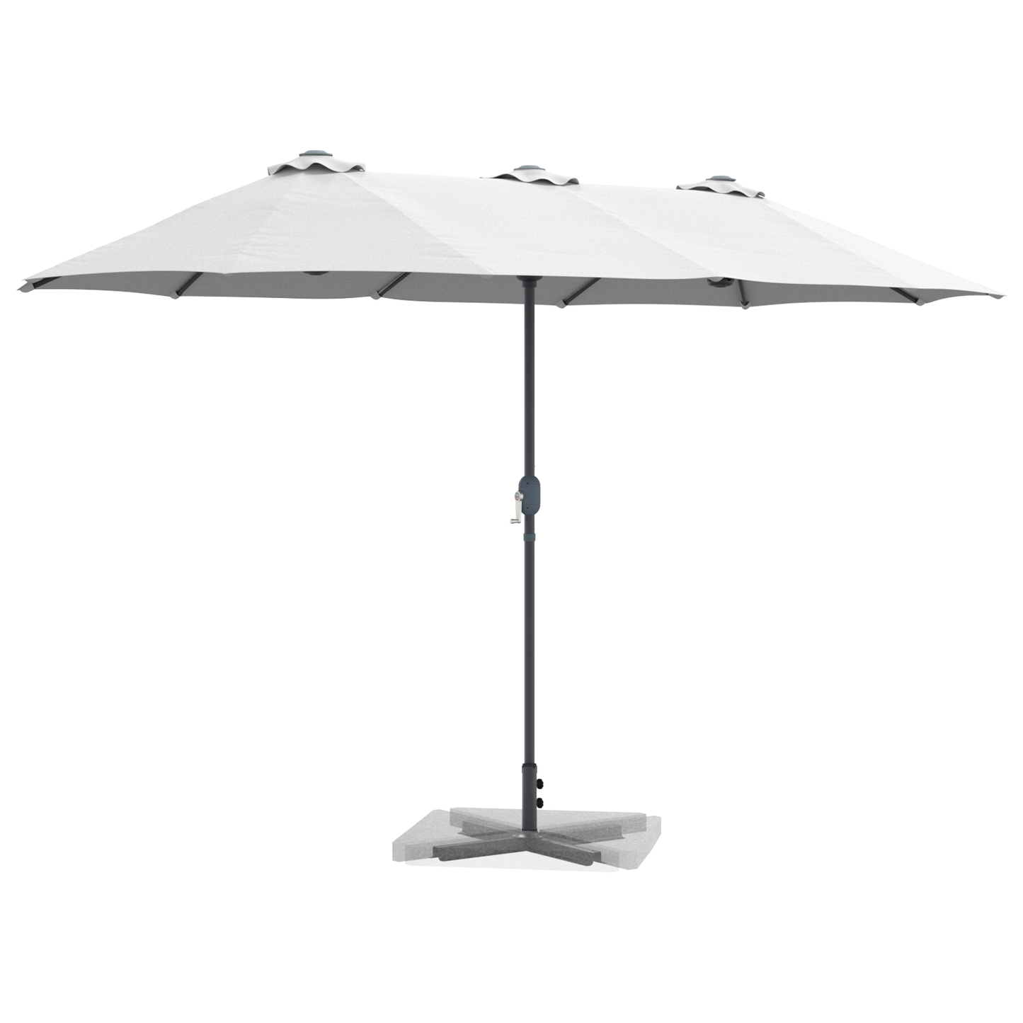 Hageparasol sand 370 x 197 x 239 cm Polyester og aluminium