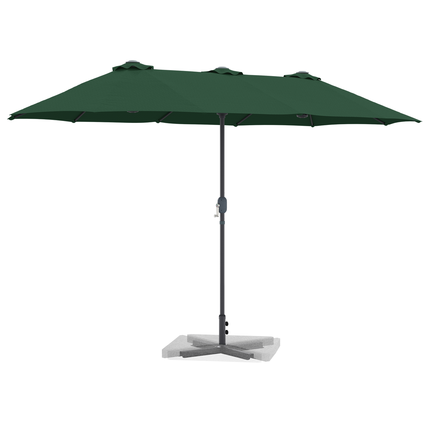 Hageparasol grønn 370 x 197 x 239 cm Polyester og aluminium