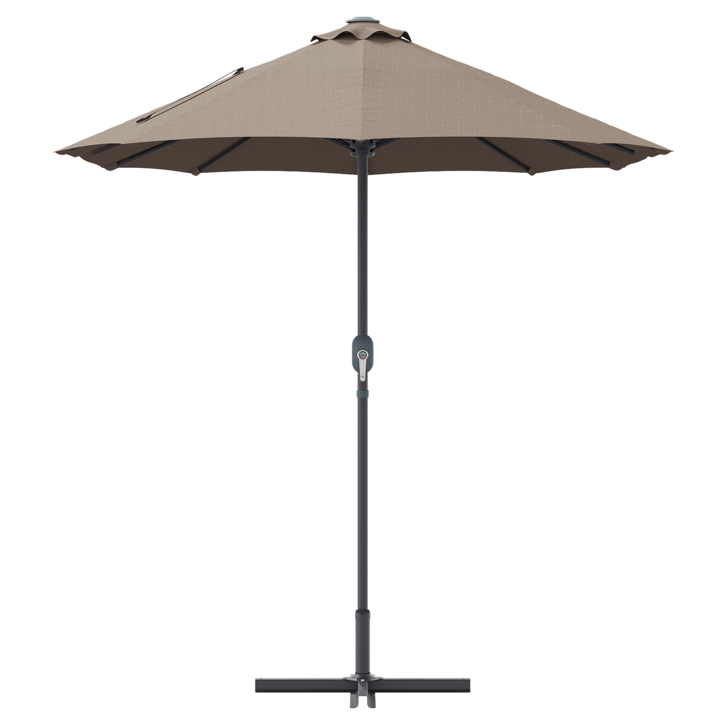 Hageparasol Gråbrun 370 x 197 x 239 cm Polyester og aluminium