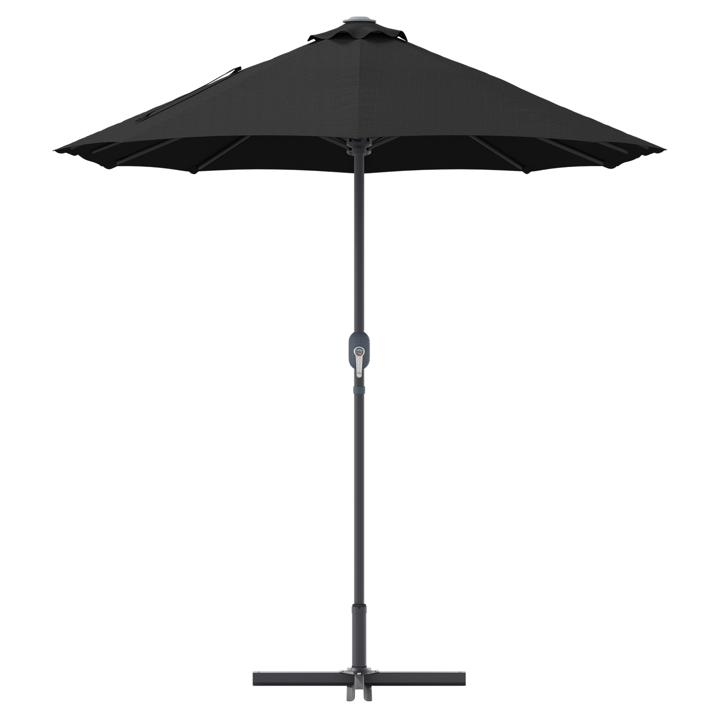 Hageparasol Svart 370 x 197 x 239 cm Polyester og aluminium