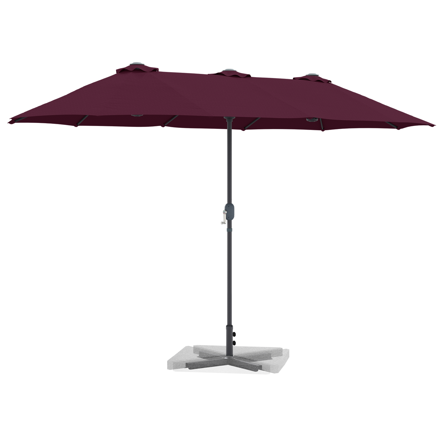 Hageparasol Bordeaux Rød 370 x 197 x 239 cm