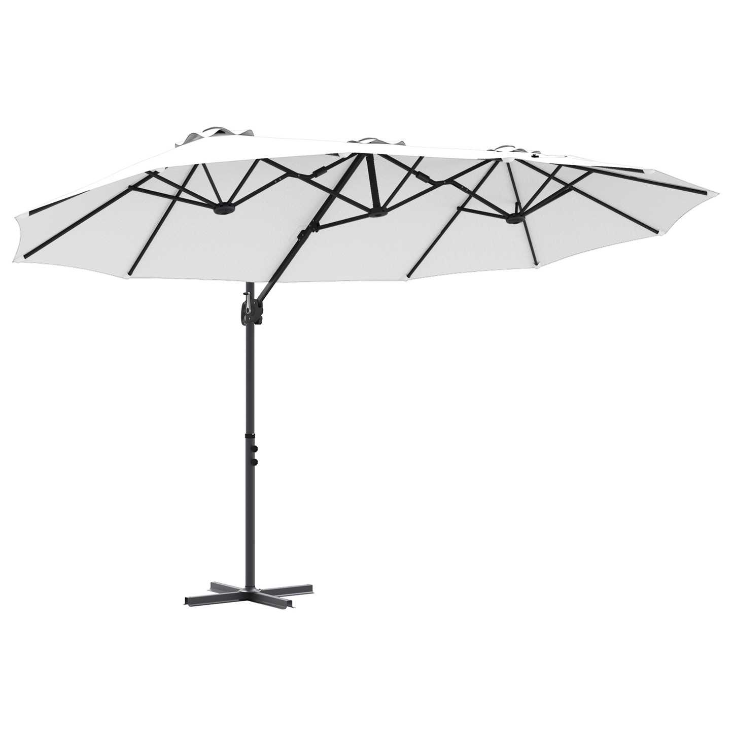 Parasoll sand 372 x 198 x 243 cm Polyester og aluminium