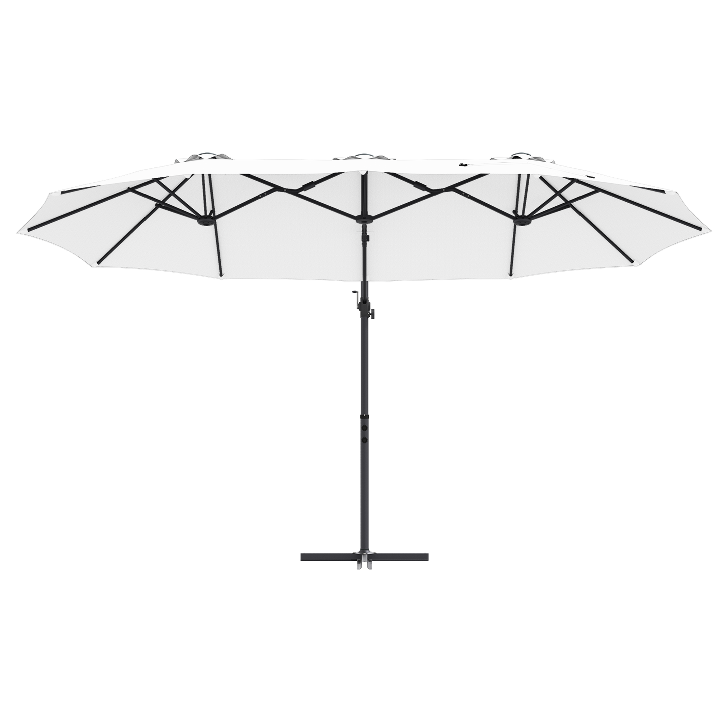 Parasoll sand 372 x 198 x 243 cm Polyester og aluminium