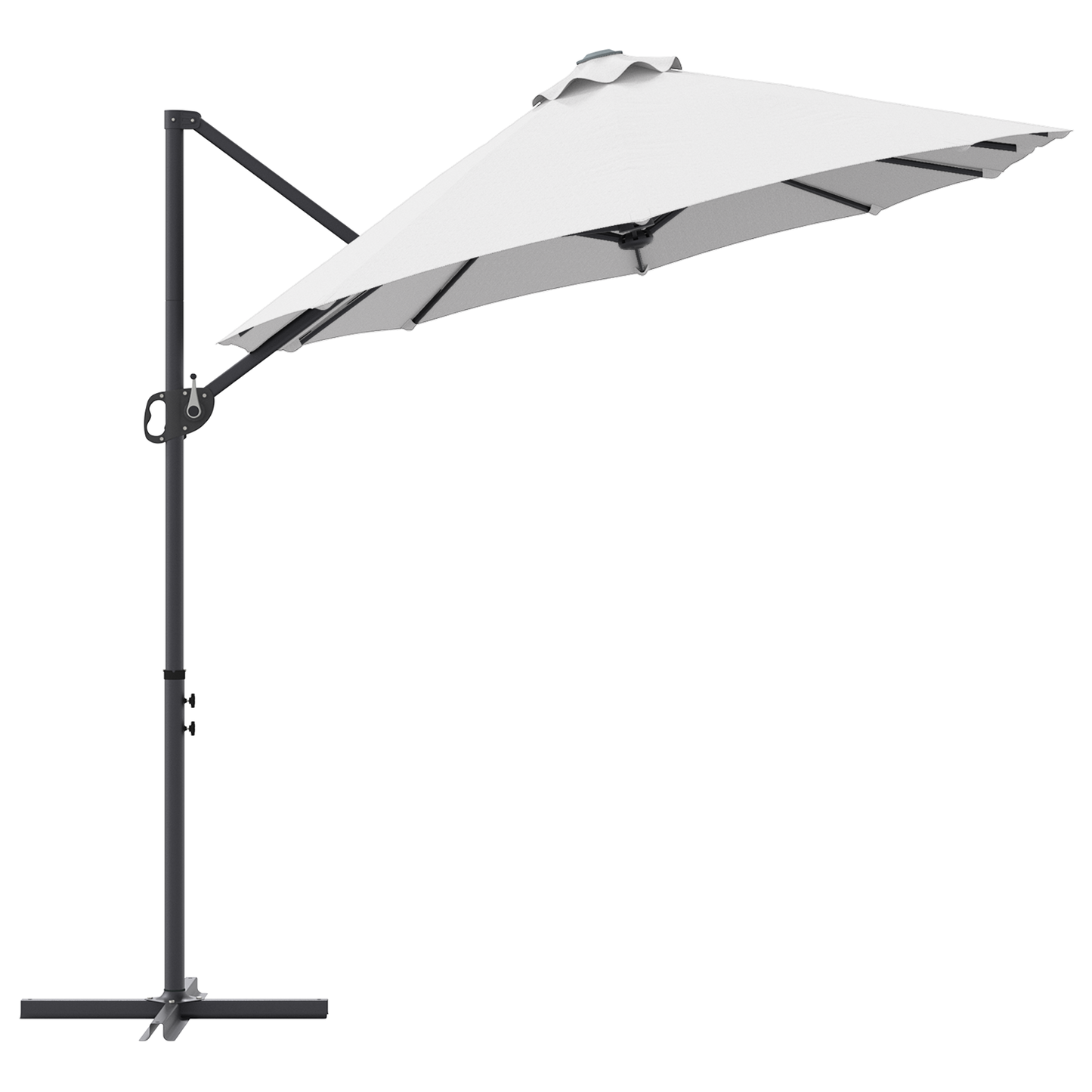 Parasoll sand 372 x 198 x 243 cm Polyester og aluminium