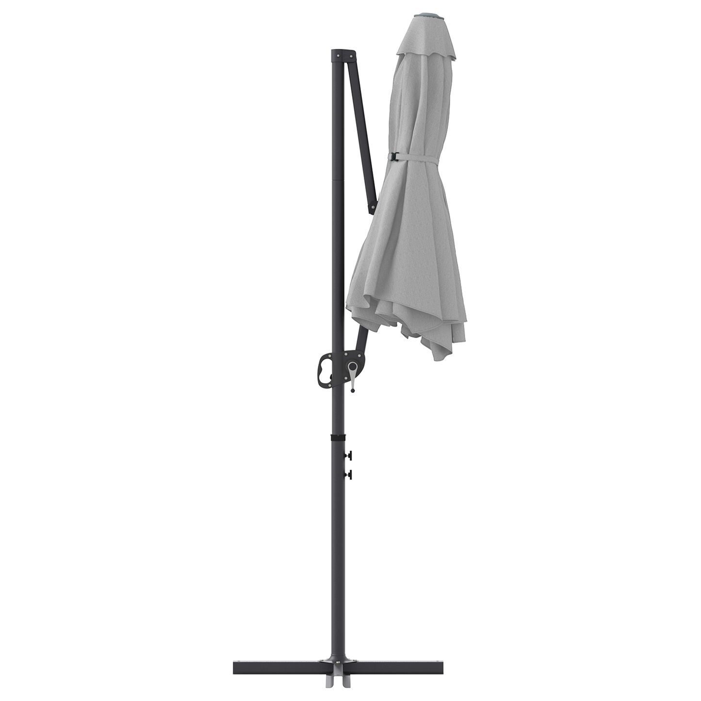 Parasoll sand 372 x 198 x 243 cm Polyester og aluminium