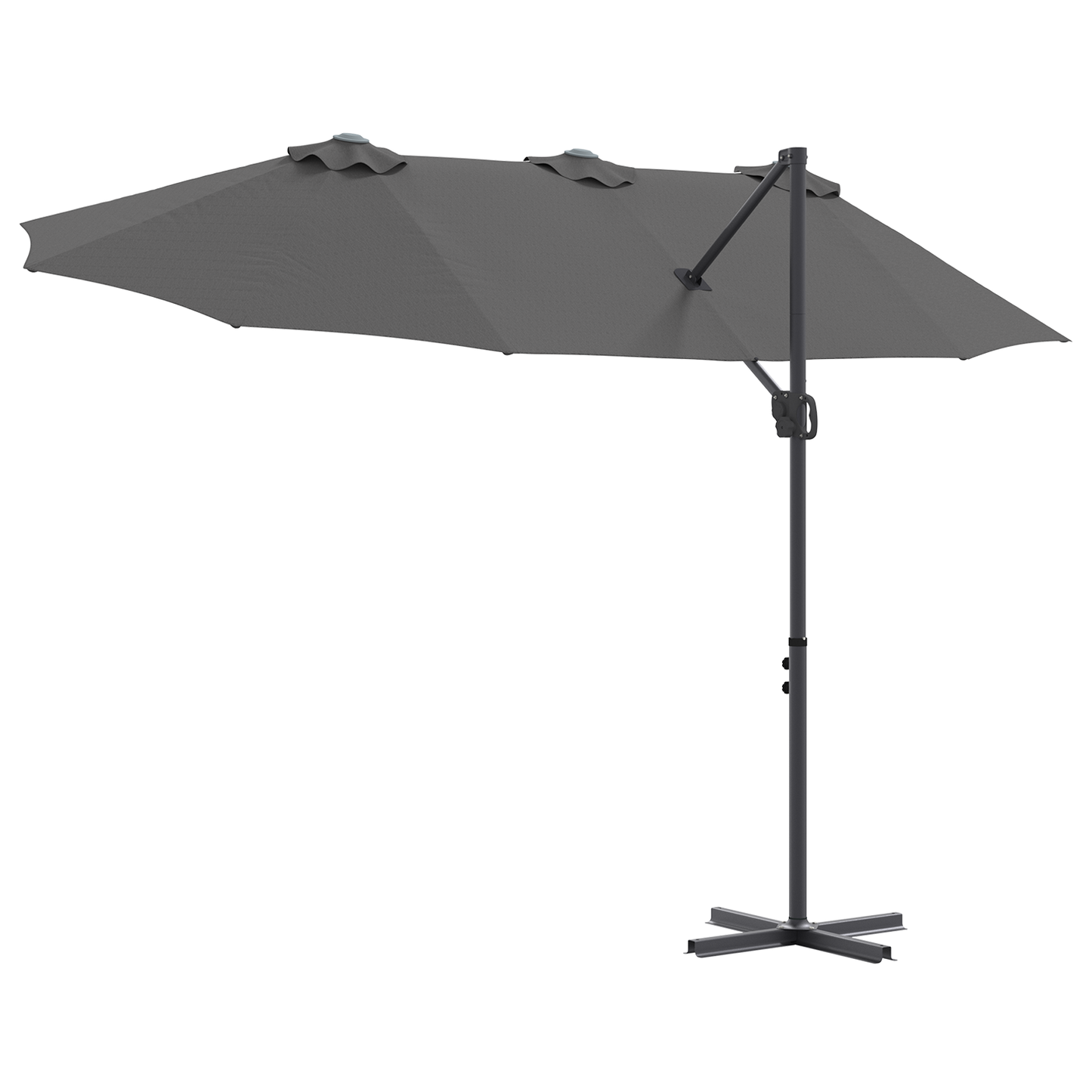 Parasoll Antrasitt 372 x 198 x 243 cm Polyester og aluminium