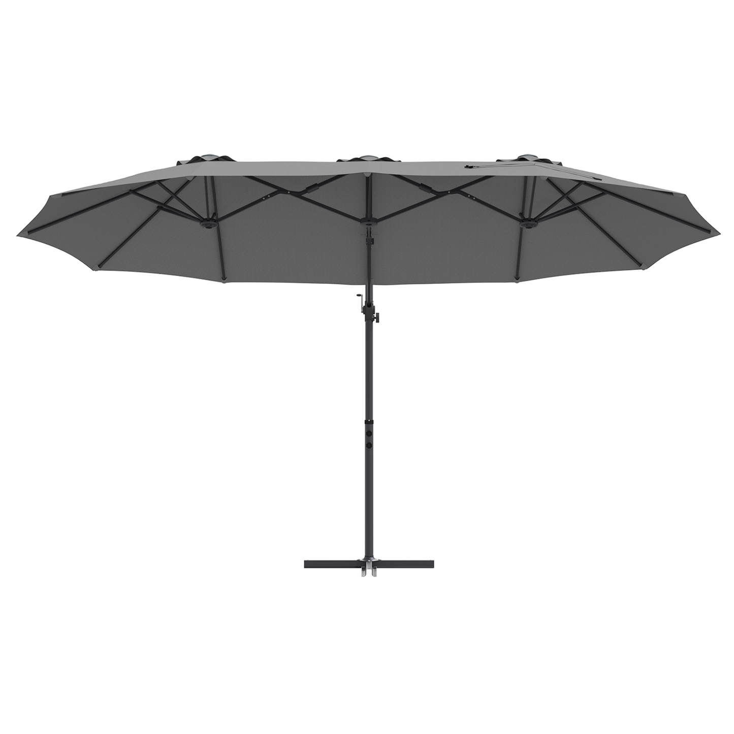 Parasoll Antrasitt 372 x 198 x 243 cm Polyester og aluminium