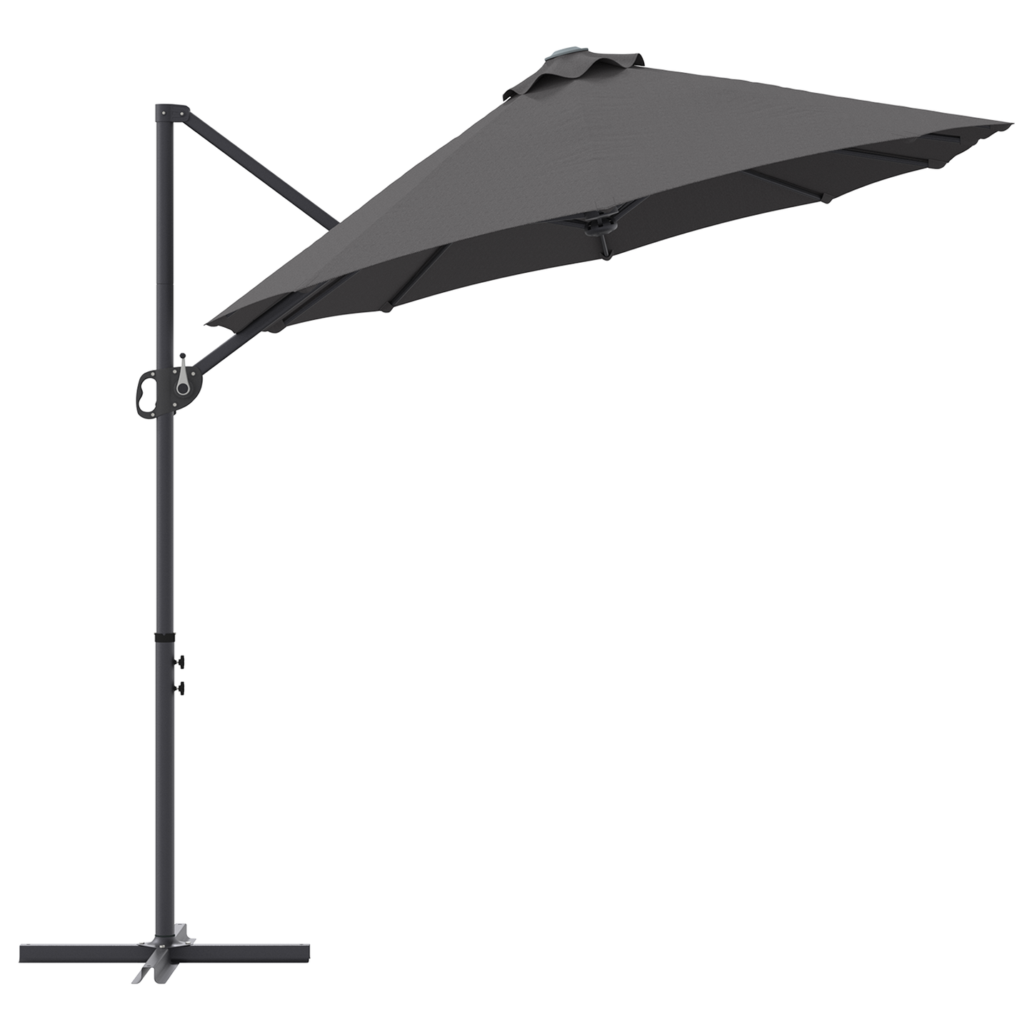 Parasoll Antrasitt 372 x 198 x 243 cm Polyester og aluminium
