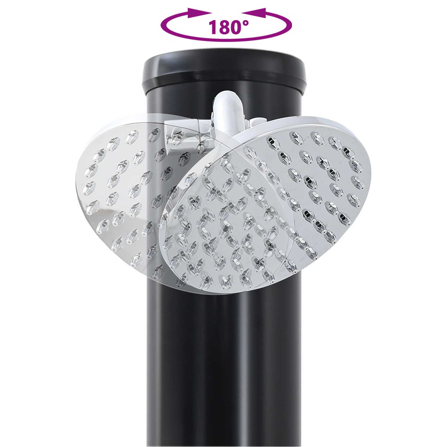 Utendørs Soldusj Svart 217 cm PVC og Aluminium