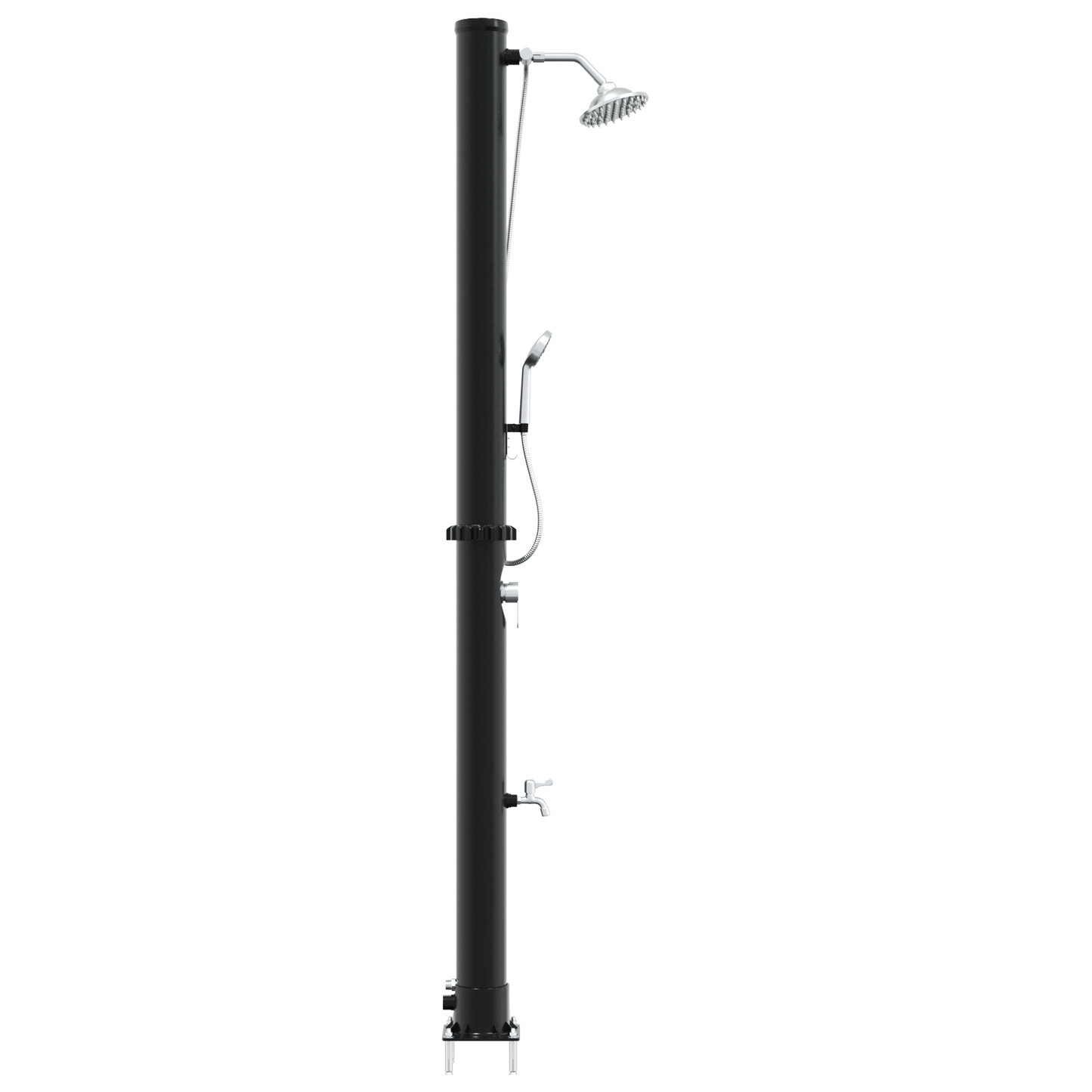 Utendørs Soldusj Svart 217 cm PVC og Aluminium