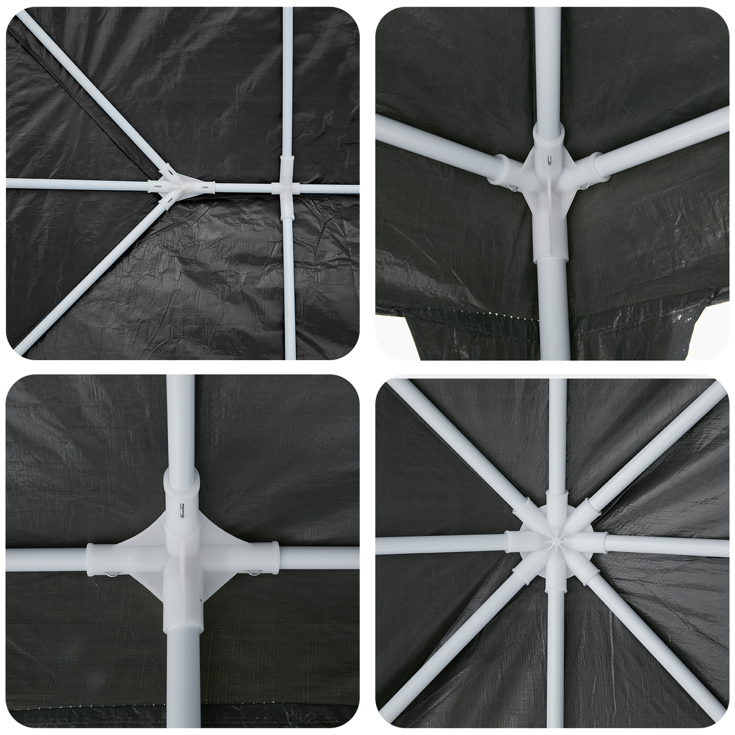 Partytelt Antrasitt 400 x 400 x 266 cm Polyetylen og Stål