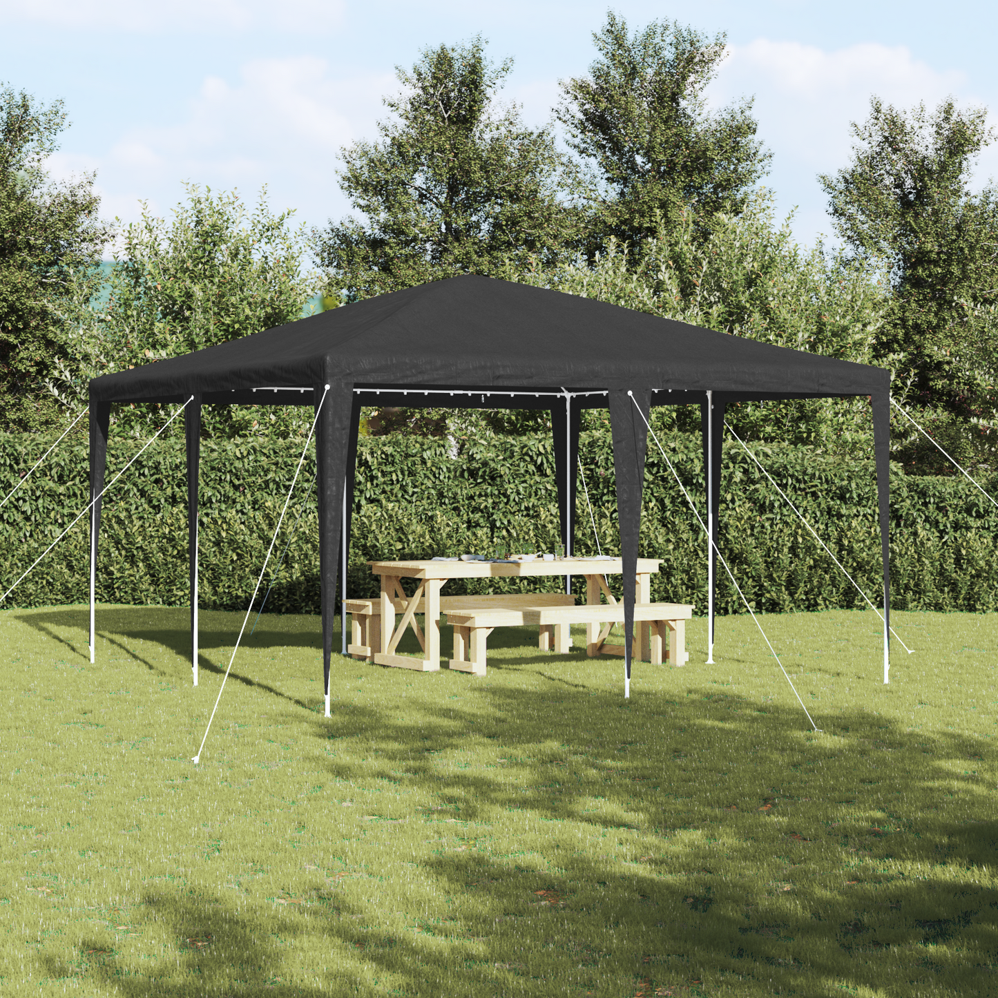 Partytelt Antrasitt 400 x 400 x 266 cm Polyetylen og Stål