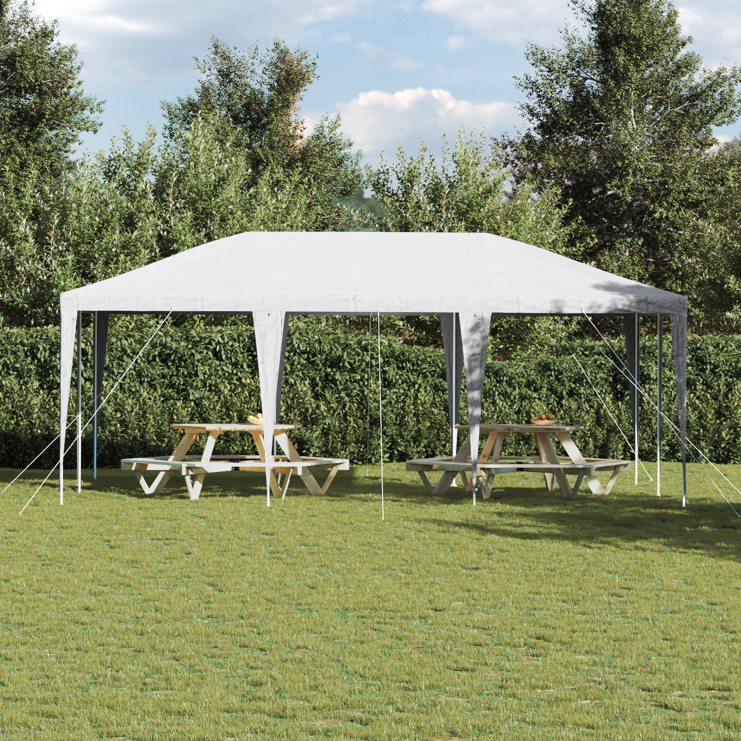 Partytelt Hvit 600 x 400 x 266 cm Polyetylen og Stål