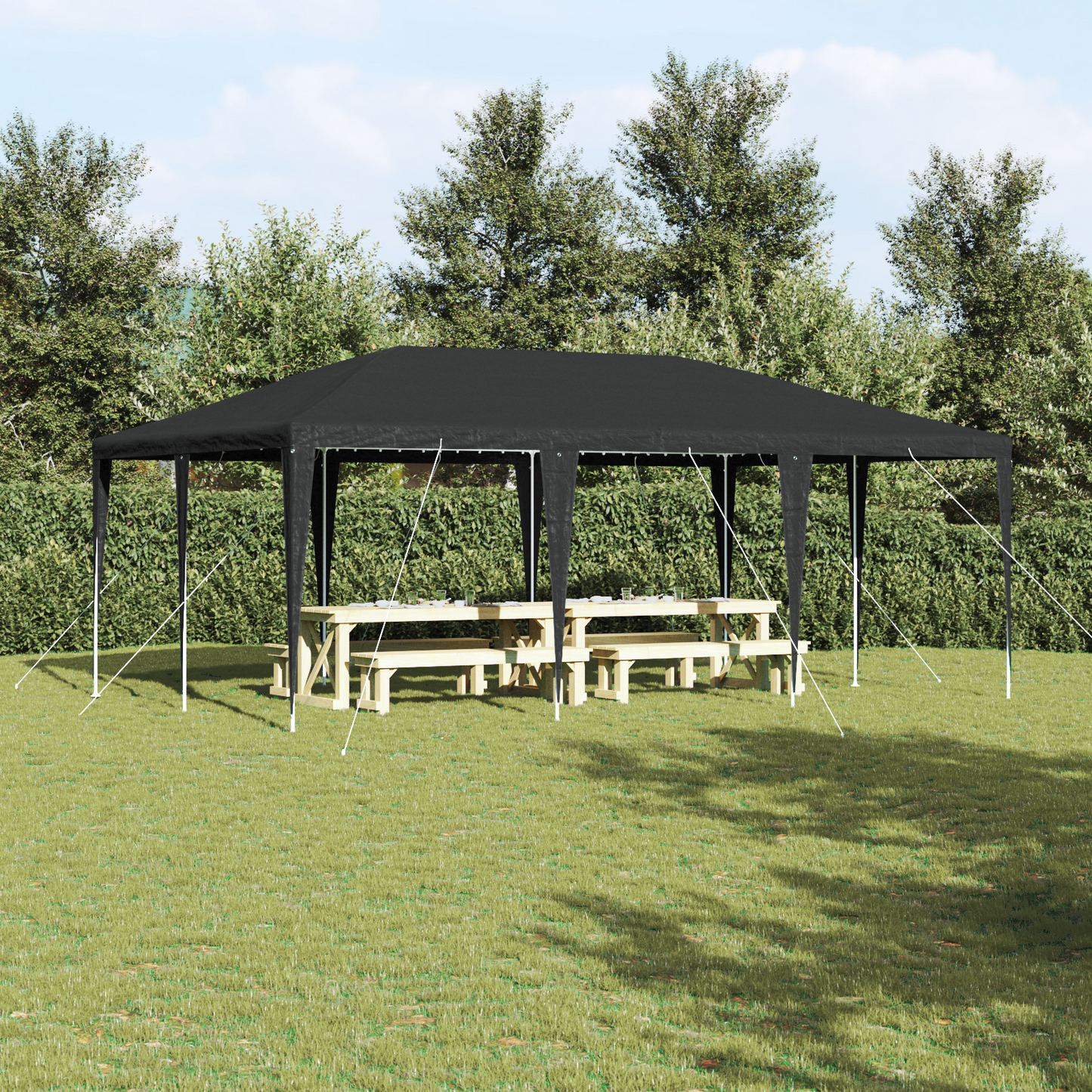Partytelt Antrasitt 600 x 400 x 266 cm Polyetylen og Stål