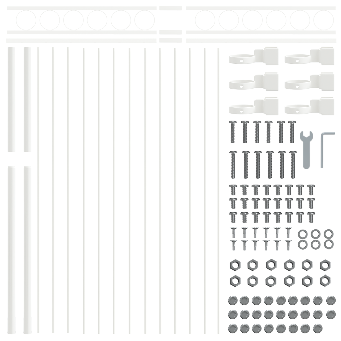 Gjerdeelement ASSEN Hvit 170 x 200 cm Stål