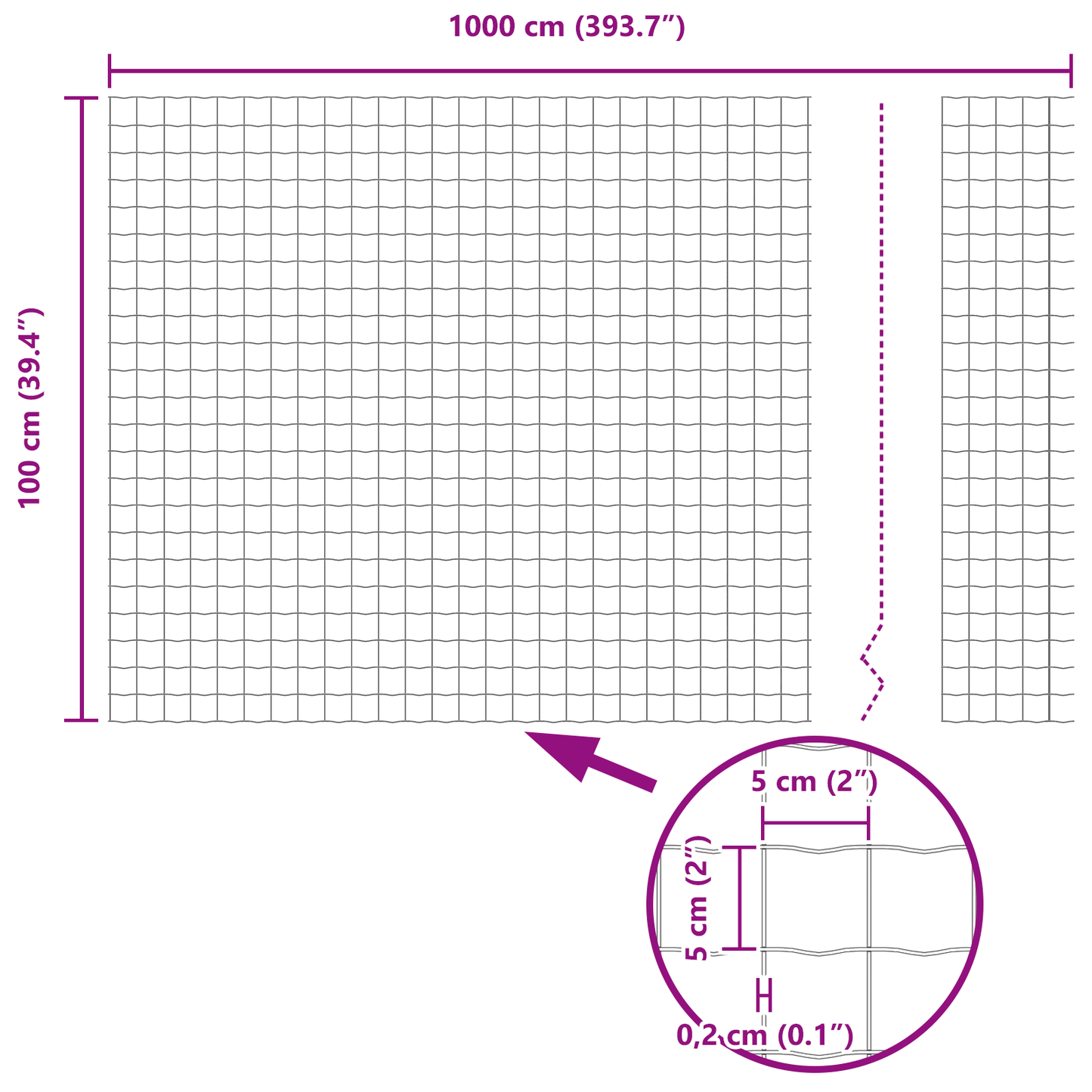 Euro gjerde grønn 1 x 10 m PVC-belagt jern