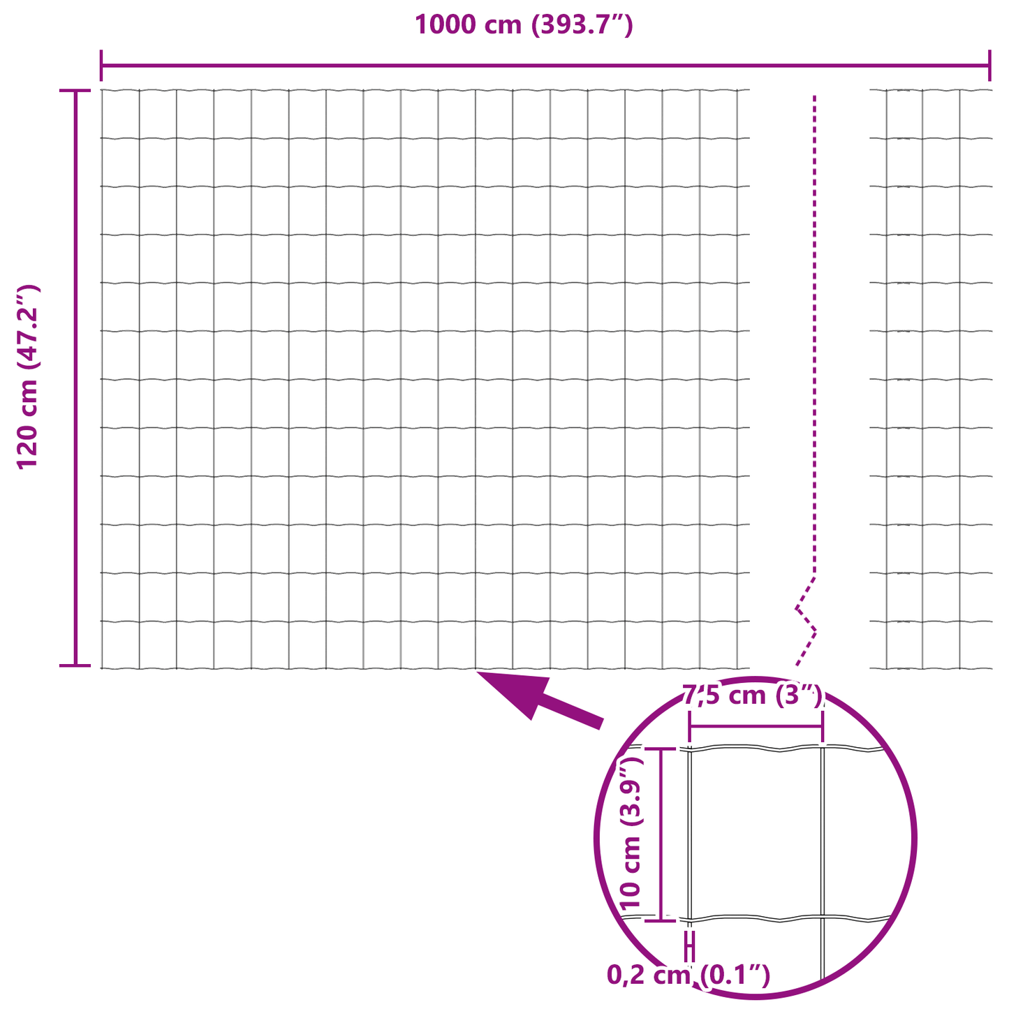 Euro gjerde grønn 1,2 x 10 m PVC-belagt jern