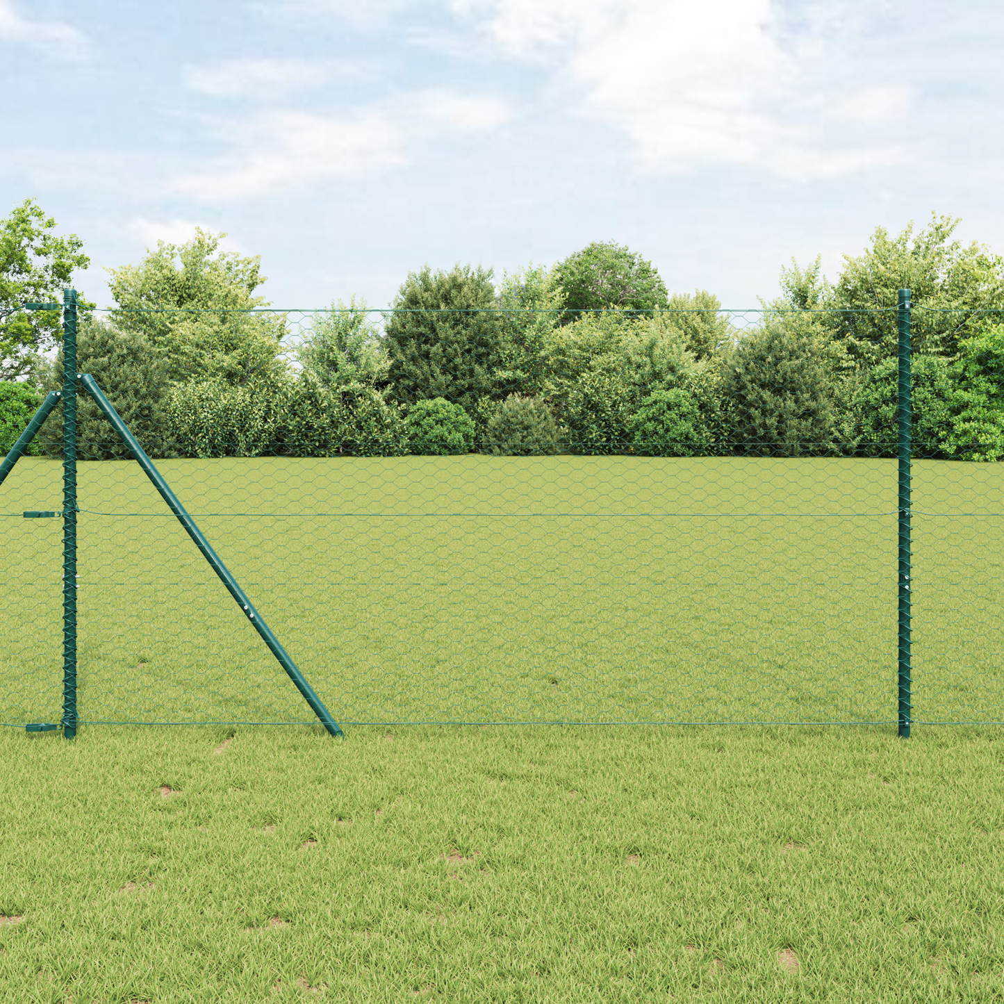 Sekskantet gjerde grønn 1,4 x 10 m PVC