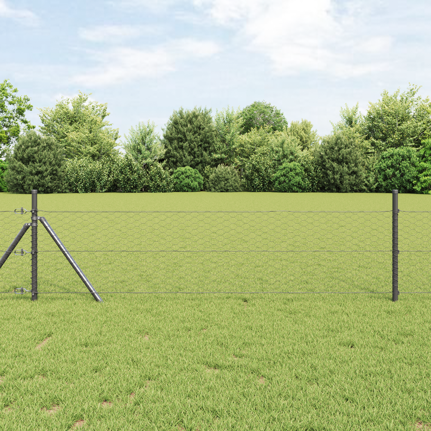 Sekskantet gjerde Grå 0,5 x 10 m PVC