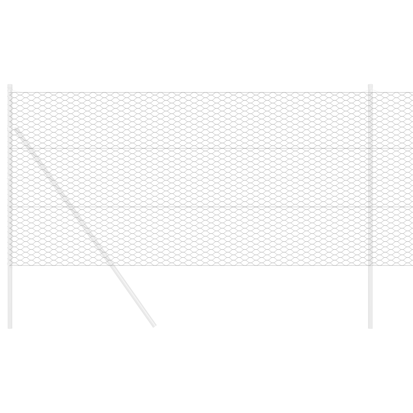 Sekskantet gjerde Grå 0,5 x 10 m PVC