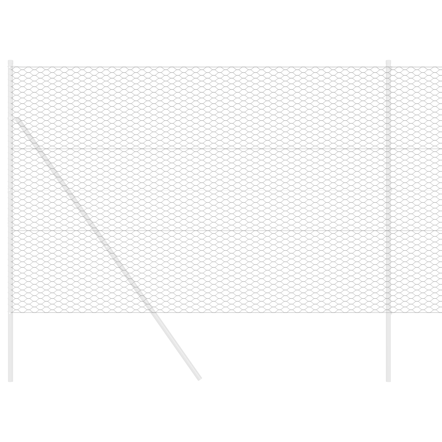 Sekskantet gjerde Grå 1,6 x 25 m PVC