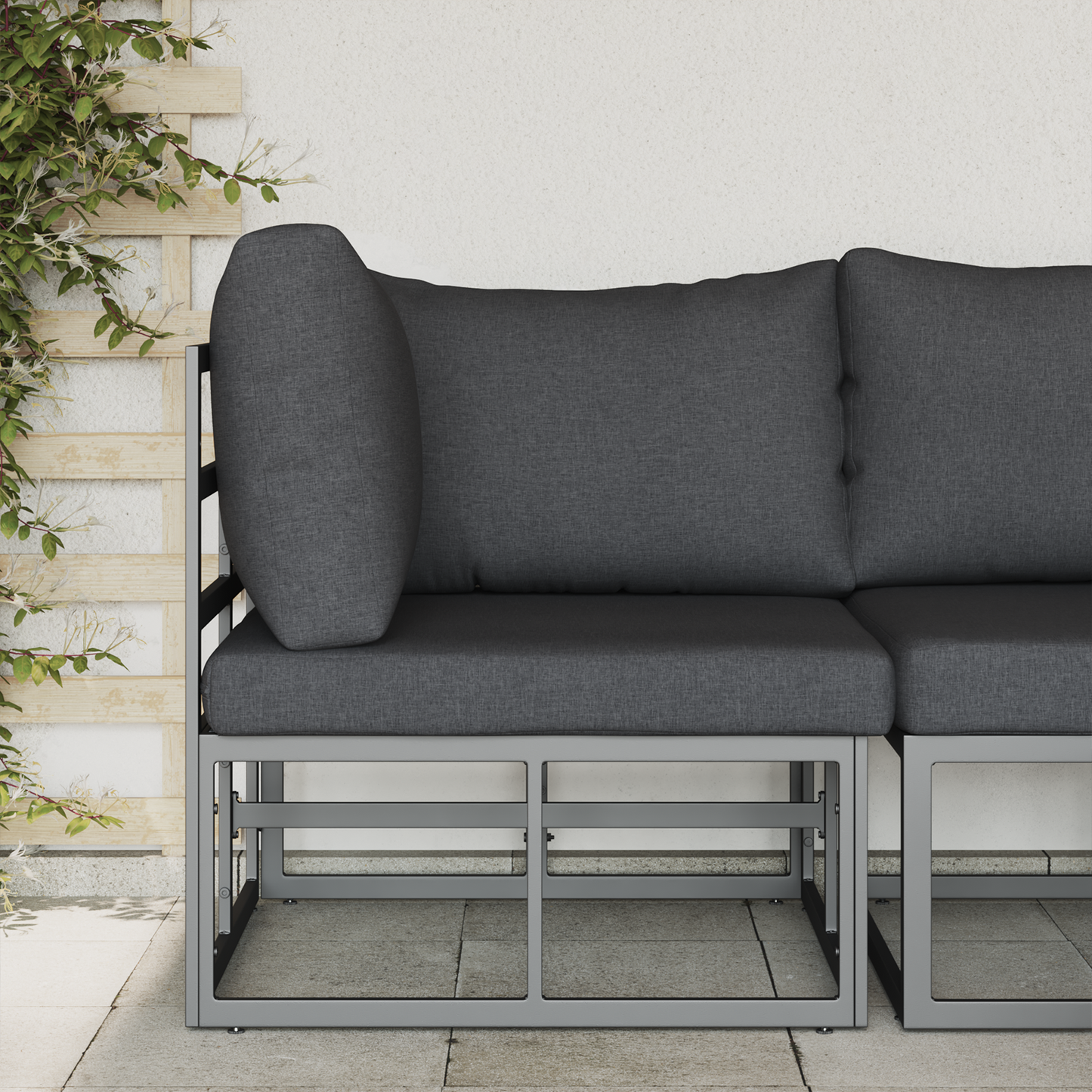 Utendørs Møbler Svart og Anthracite 71,5 x 71,5 x 71 cm Metall
