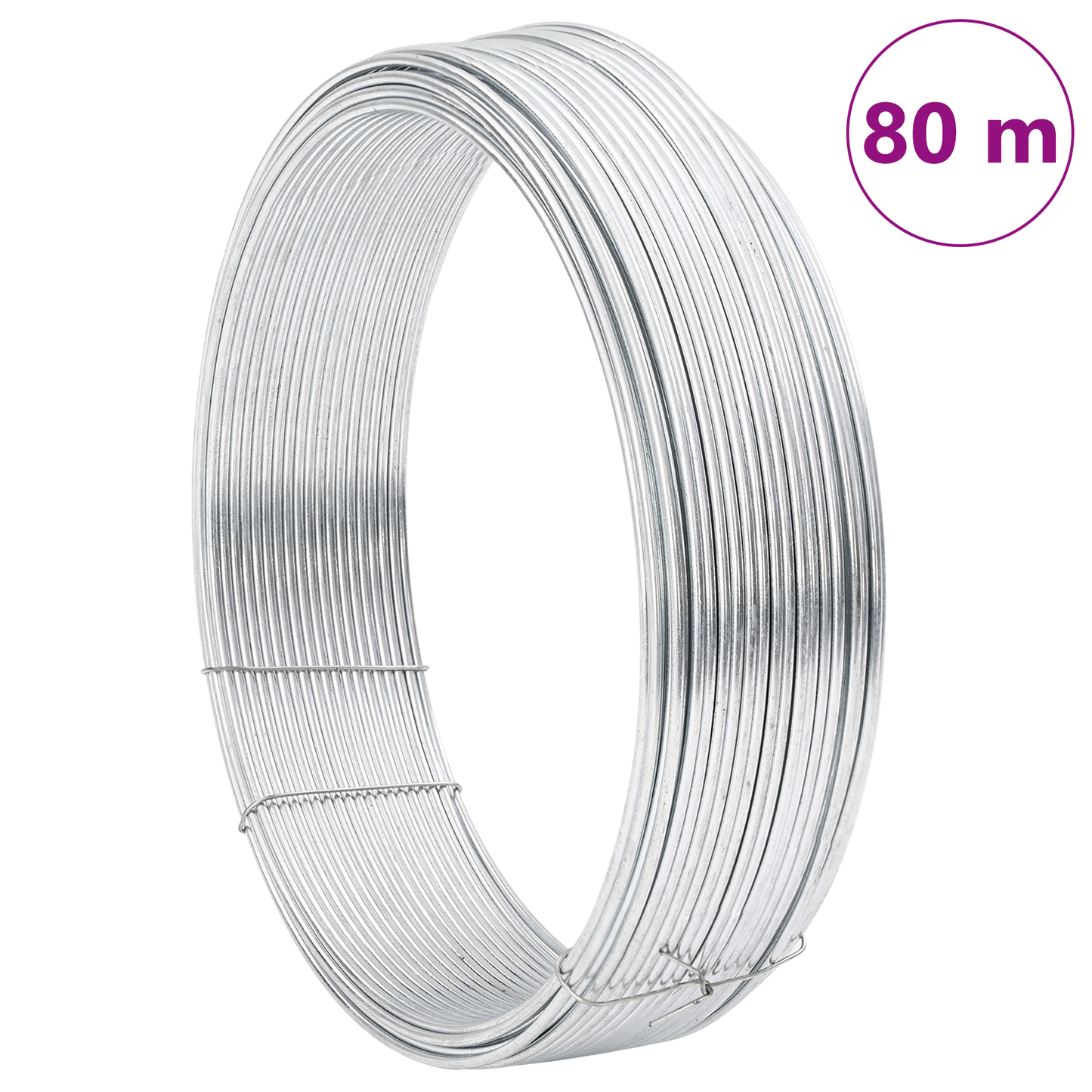 Gjerde binding wire sølv 80 m Varmegalvanisert kabel