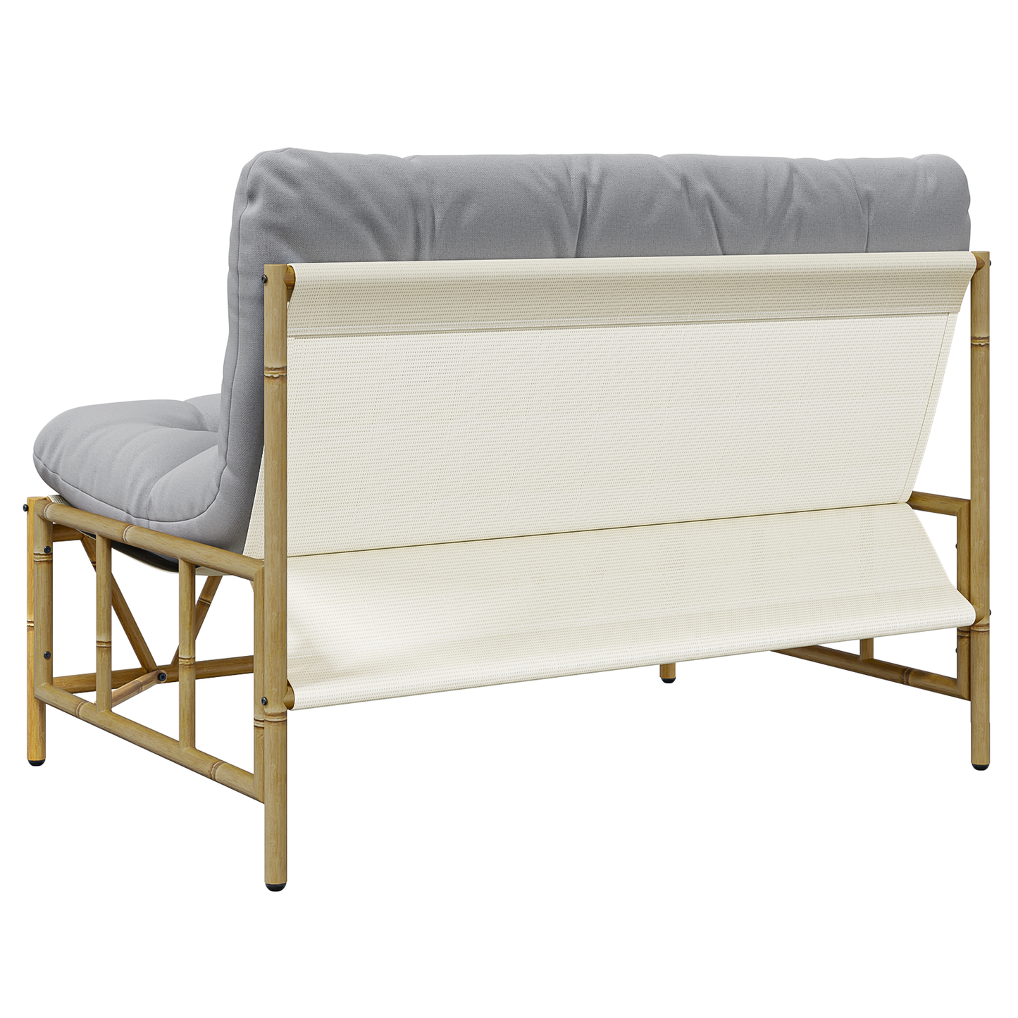 Utendørs sitteplasser med pute Lysegrå 110 x 74,5 x 71 cm Stål