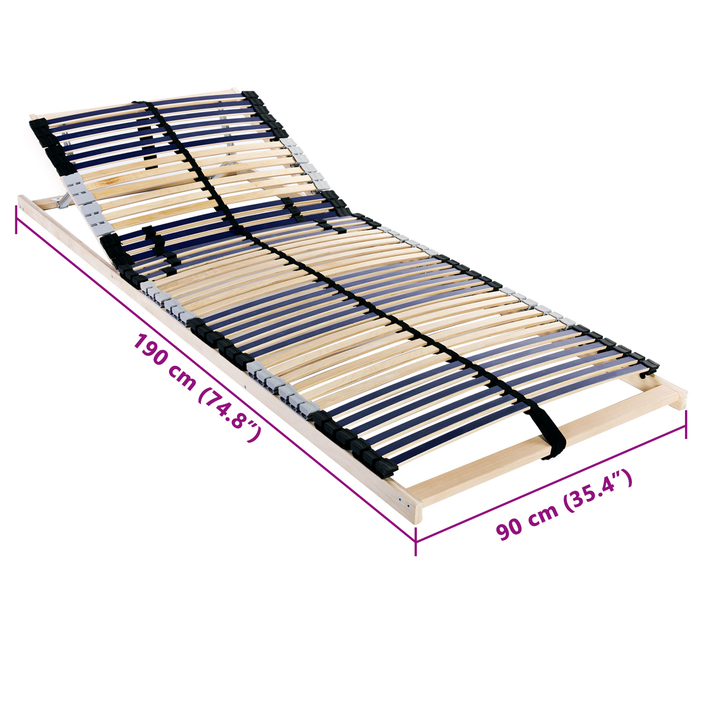 Lamelbunn Brun 90 x 190 cm Massiv bøketre