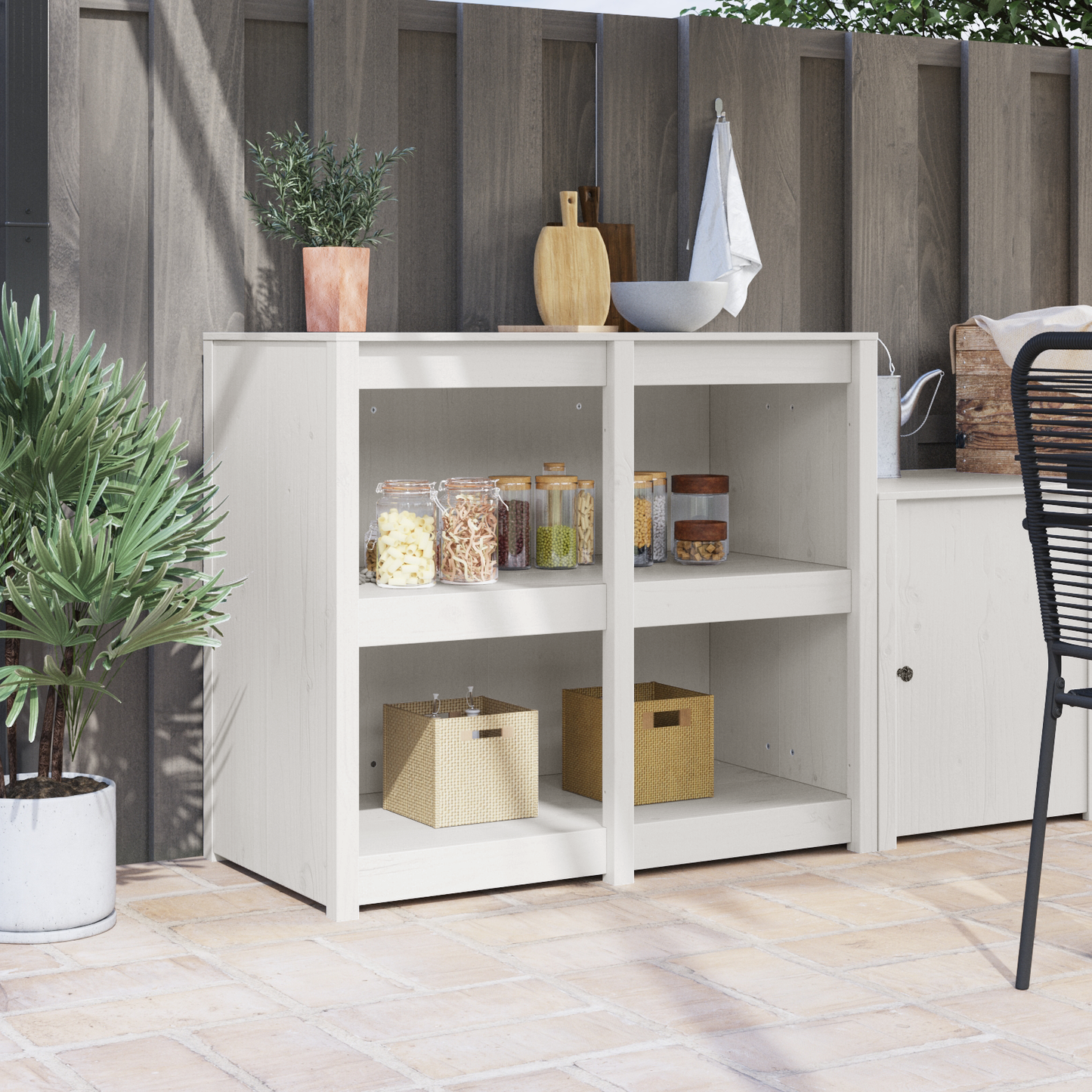 Kjøkkenskap MEPPEL Varmhvit 106 x 55 x 92 cm Massiv furu
