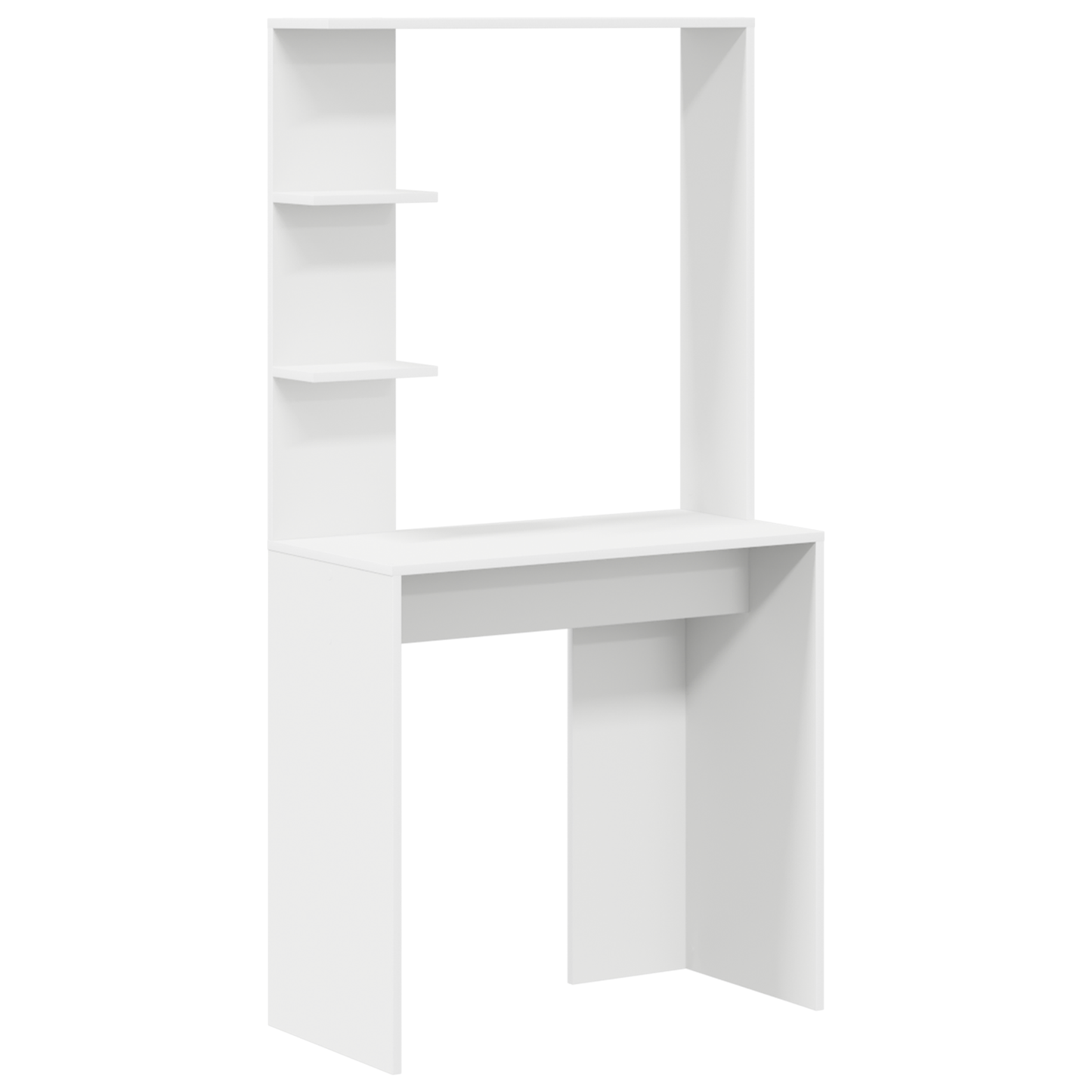Skrivebord med hylle Hvit 78,5 x 37 x 154,5 cm Konstruert tre