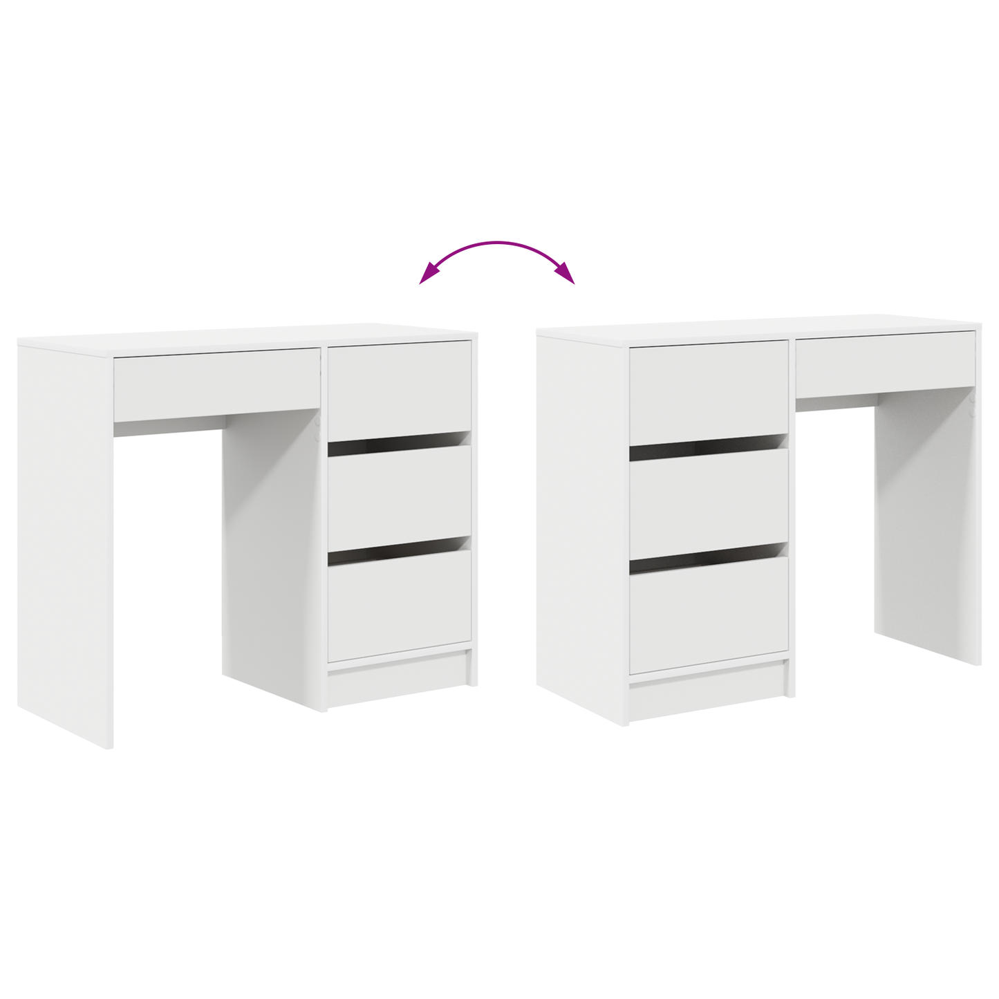 Skrivebord med skuff Hvit 90 x 37,5 x 75 cm Konstruert tre