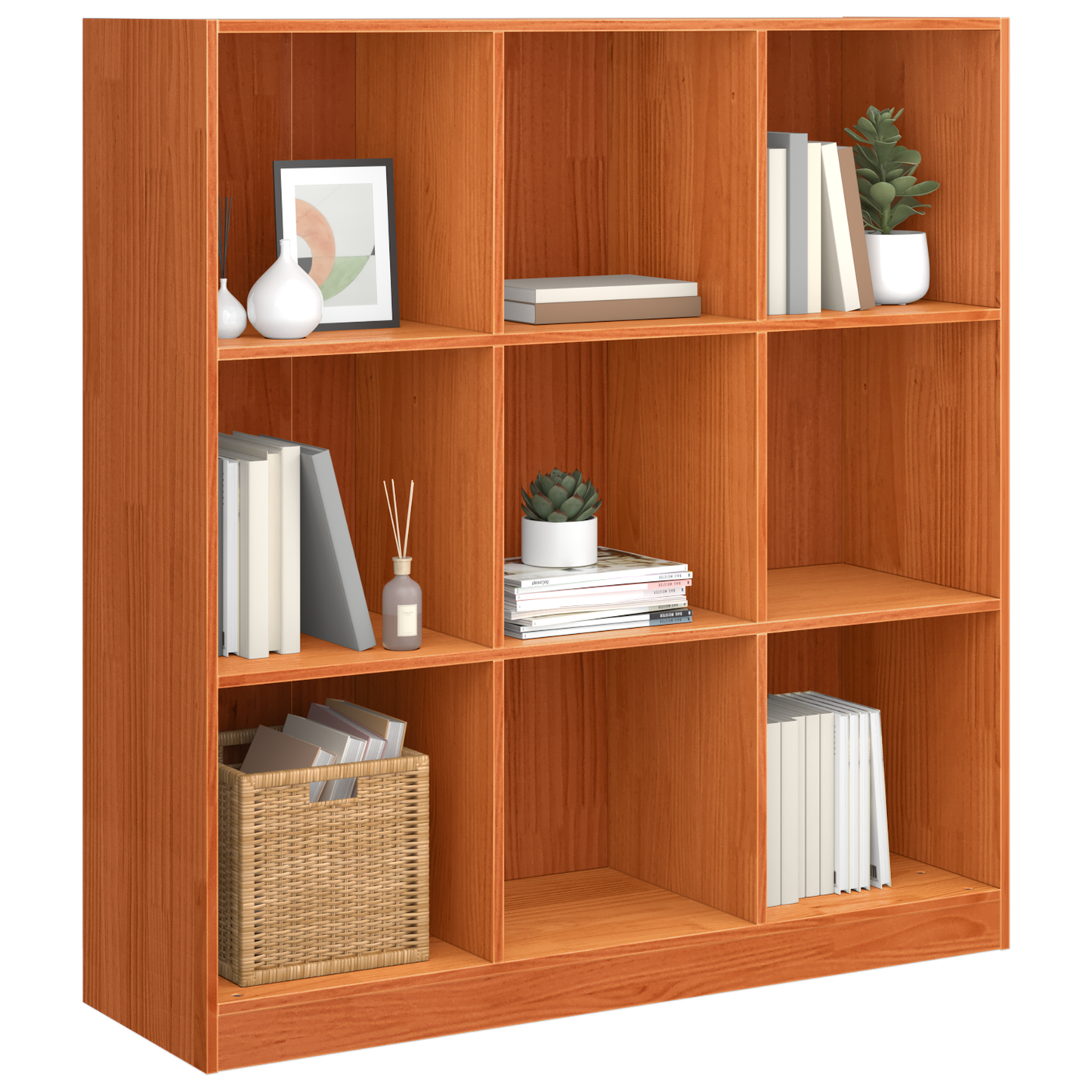 Bokskap Vokset Brun 104 x 33 x 110 cm Massiv furu